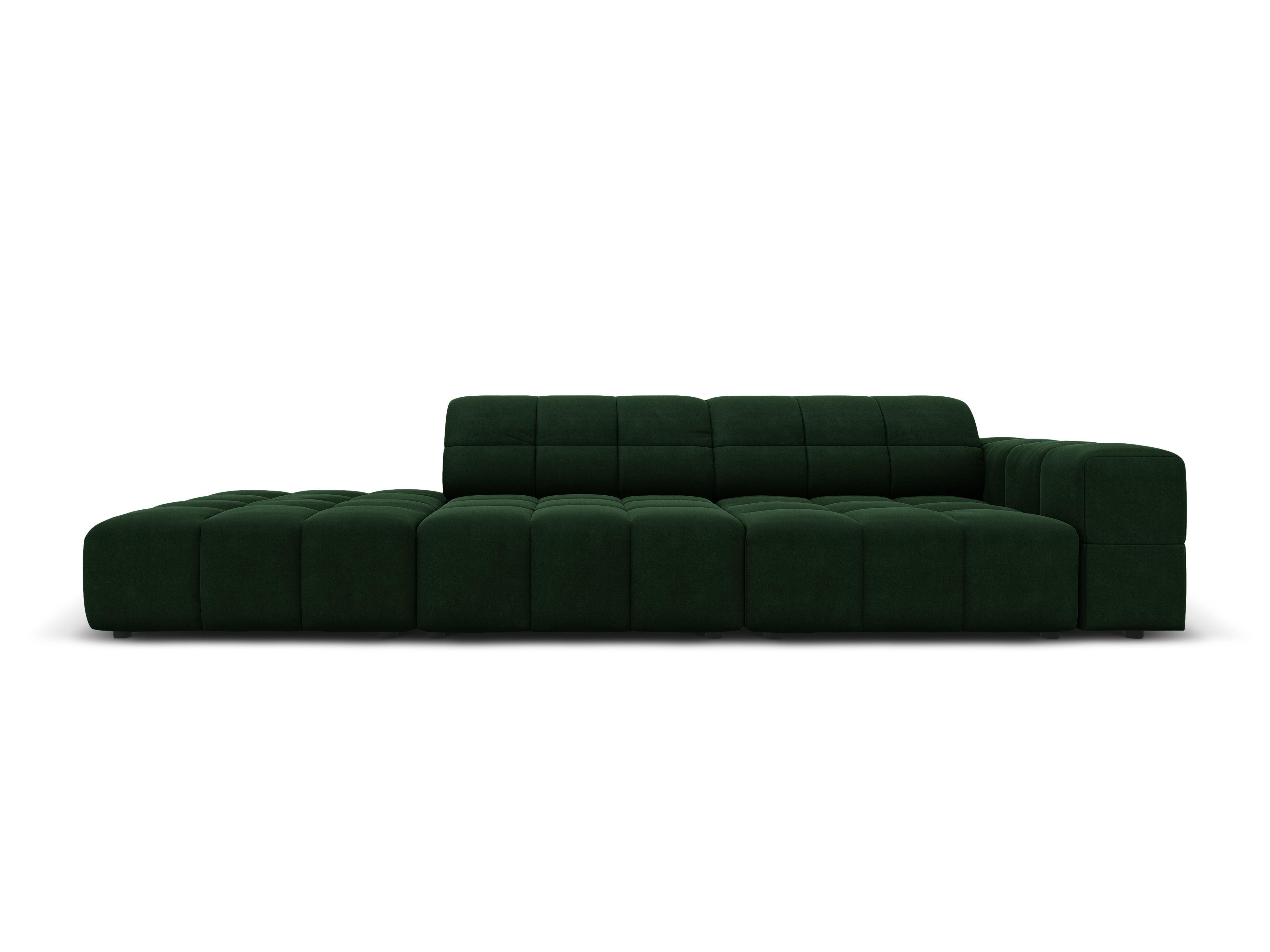 Velvet sofa left 3 seater CHICAGO bottle green Cosmopolitan Design Eye on Design