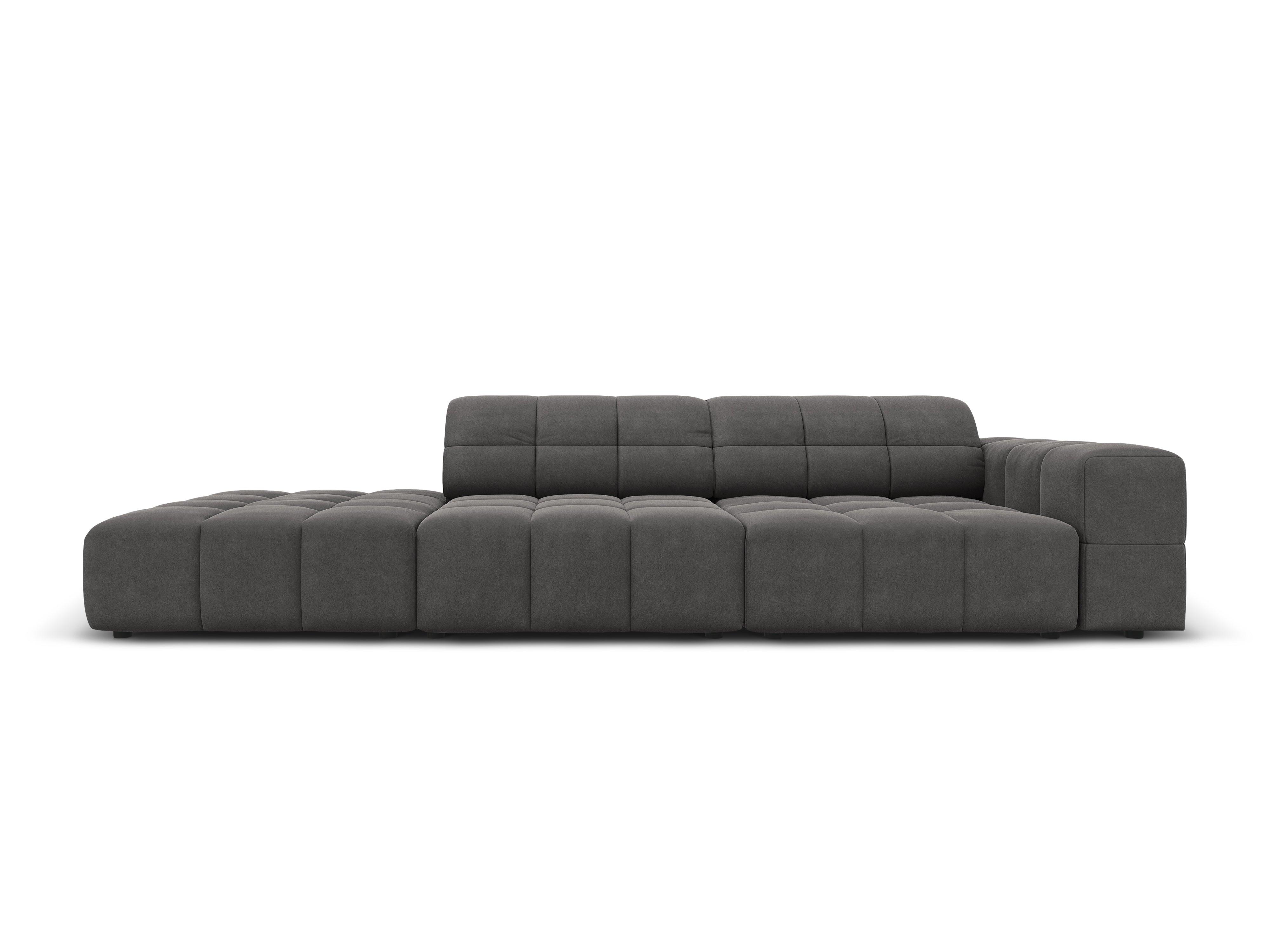 Velvet sofa left 3 seater CHICAGO dark grey Cosmopolitan Design Eye on Design