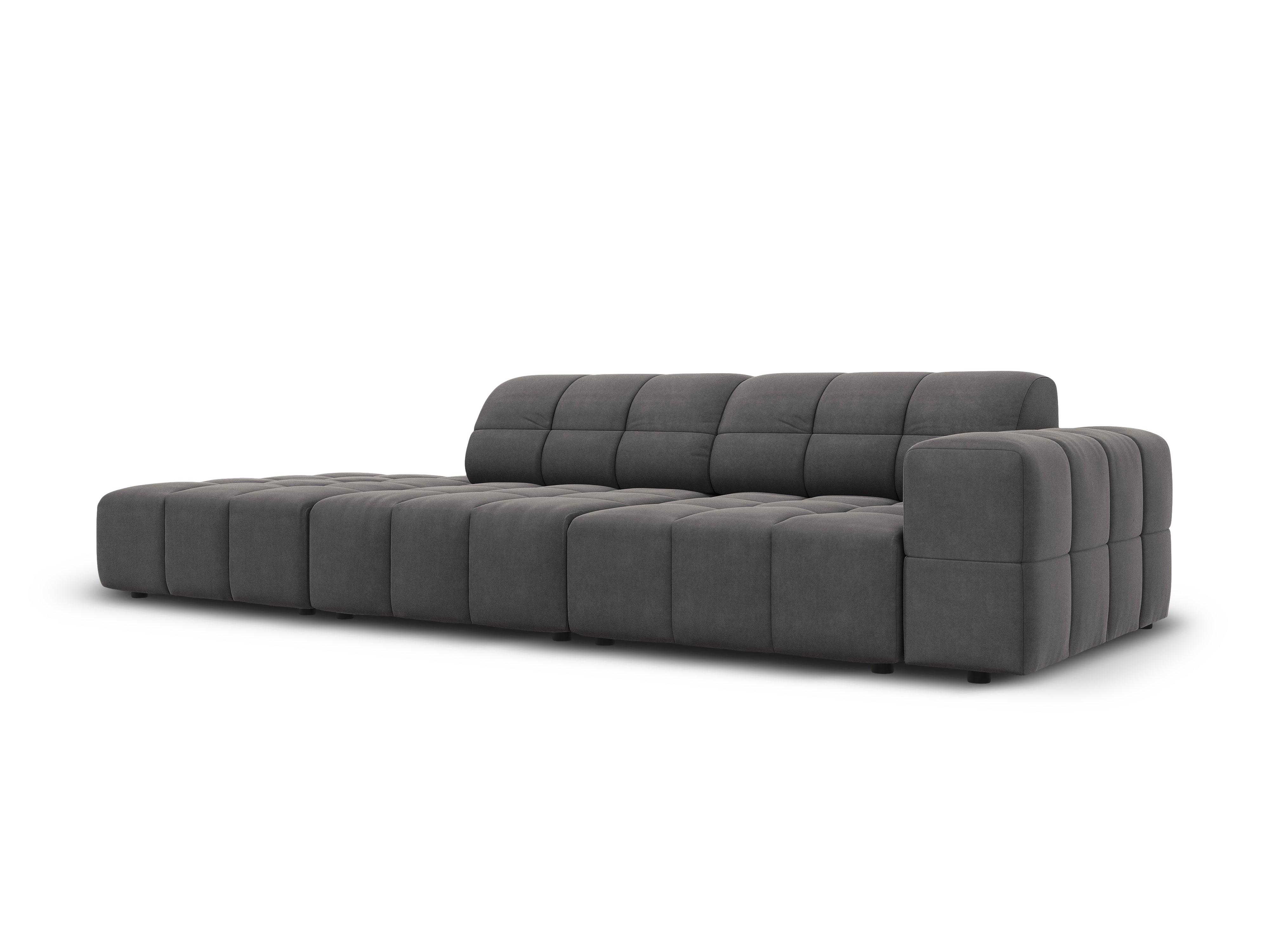 Velvet sofa left 3 seater CHICAGO dark grey Cosmopolitan Design Eye on Design