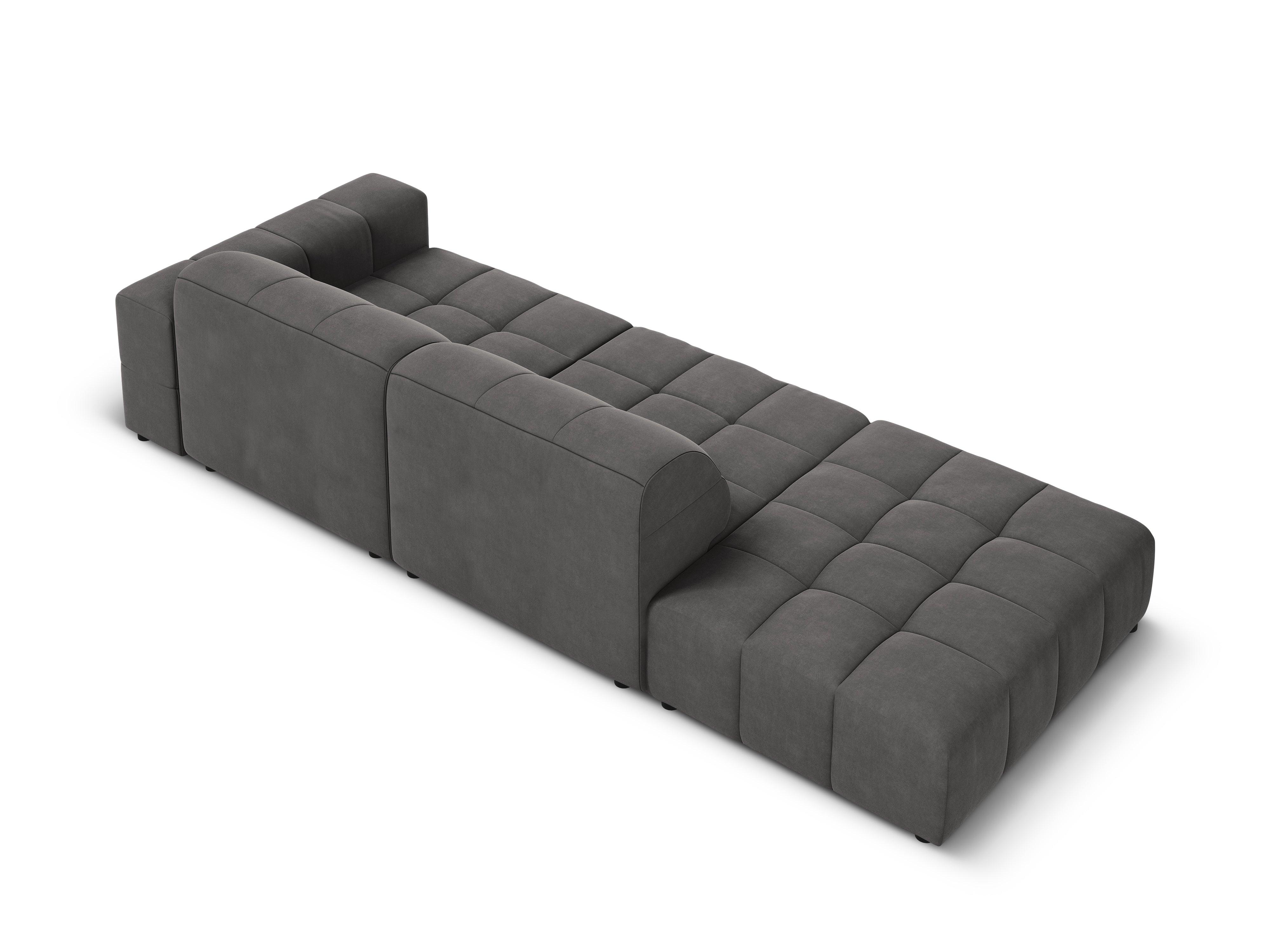 Velvet sofa left 3 seater CHICAGO dark grey Cosmopolitan Design Eye on Design