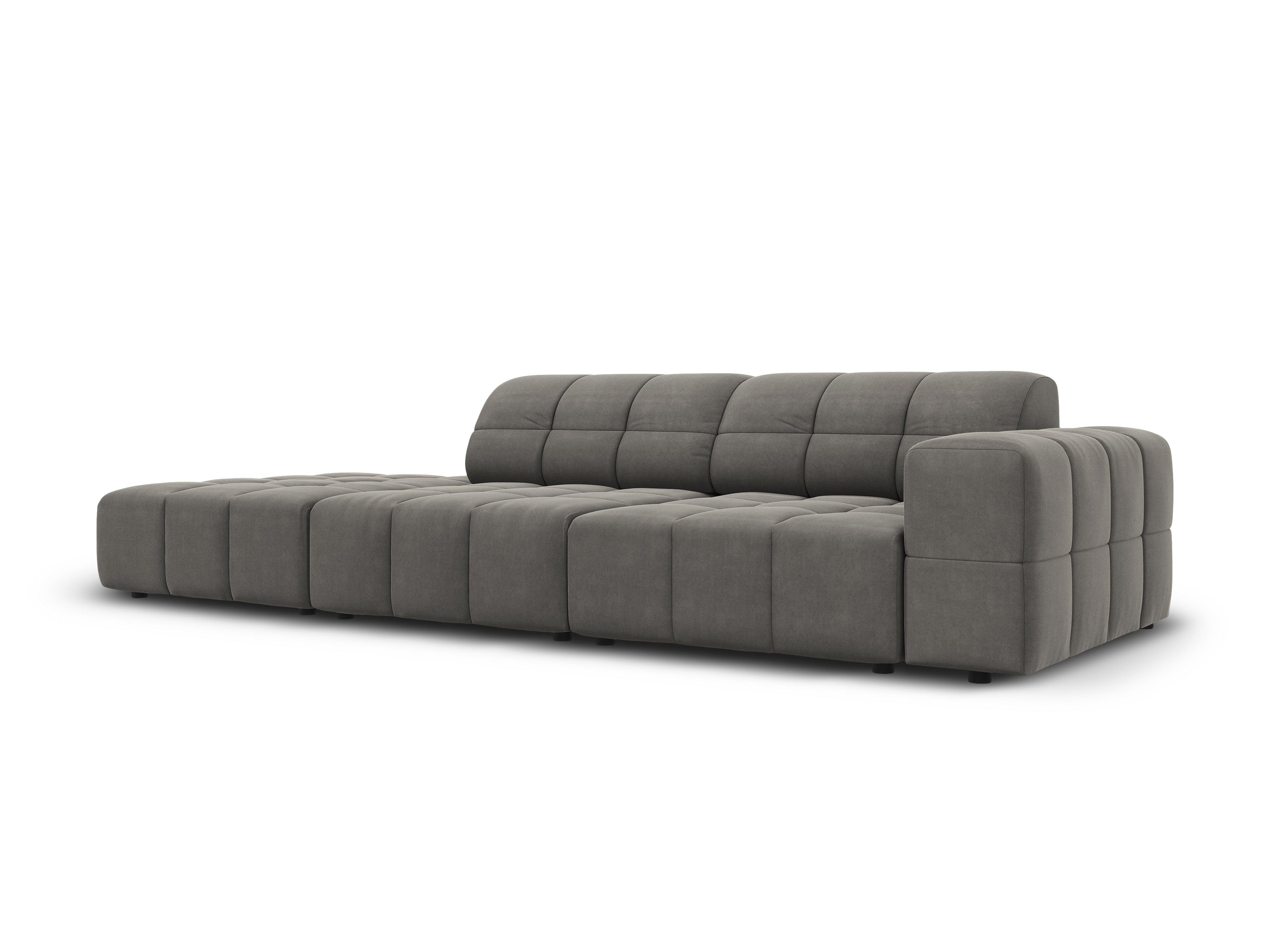 Velvet sofa left 3-seater CHICAGO gray Cosmopolitan Design Eye on Design