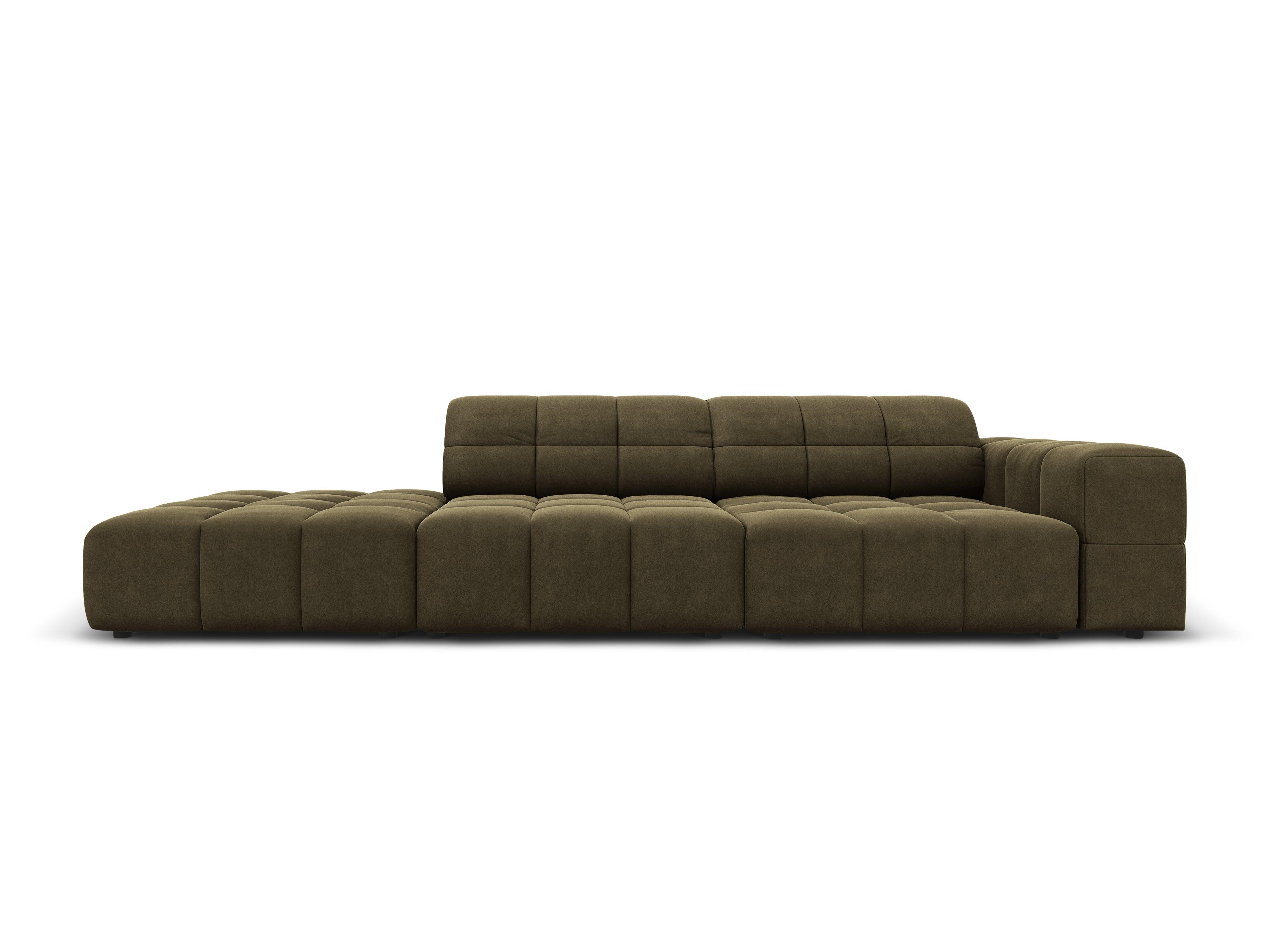 Velvet sofa left 3 seater CHICAGO olive Cosmopolitan Design Eye on Design