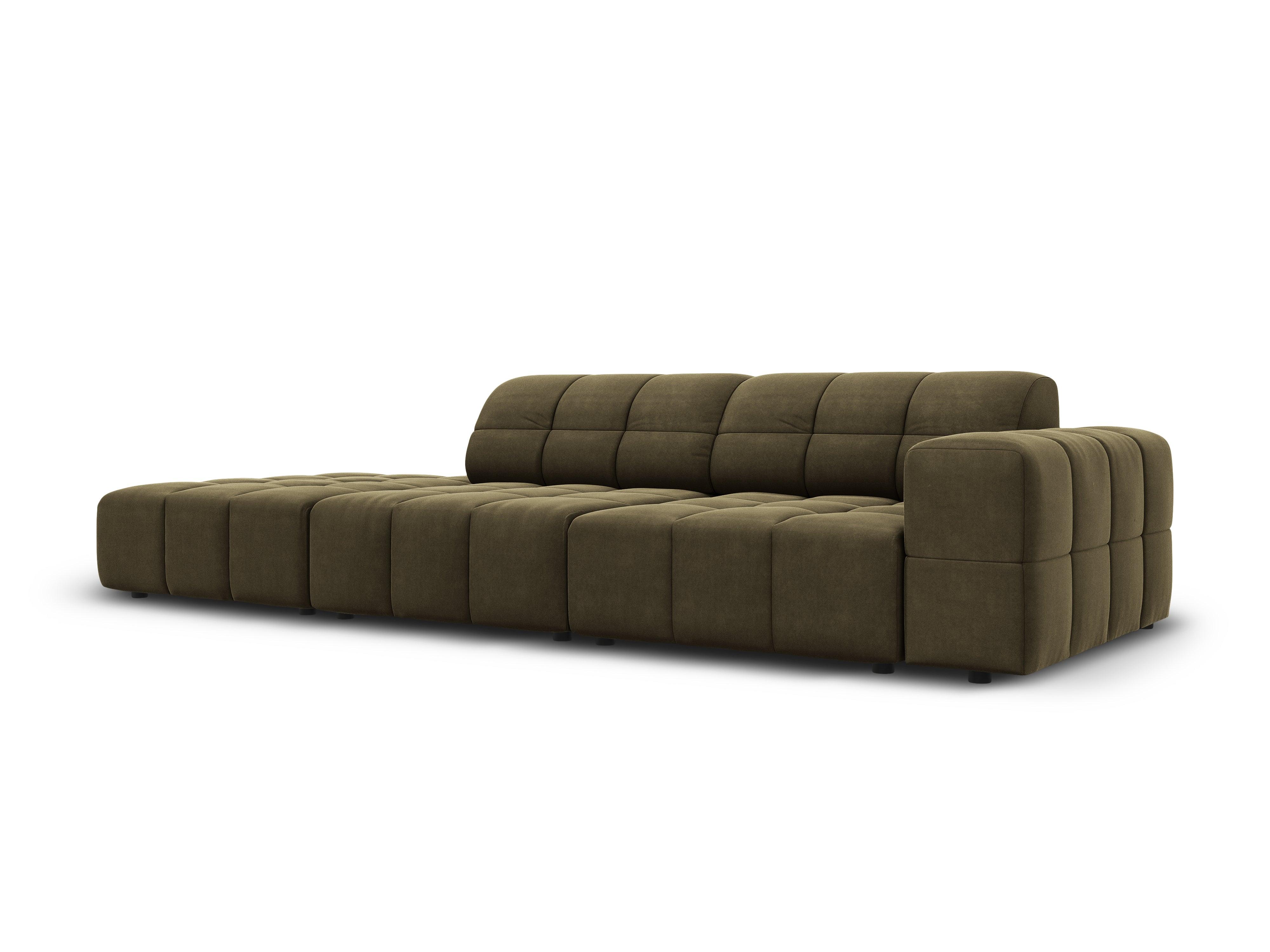 Velvet sofa left 3 seater CHICAGO olive Cosmopolitan Design Eye on Design