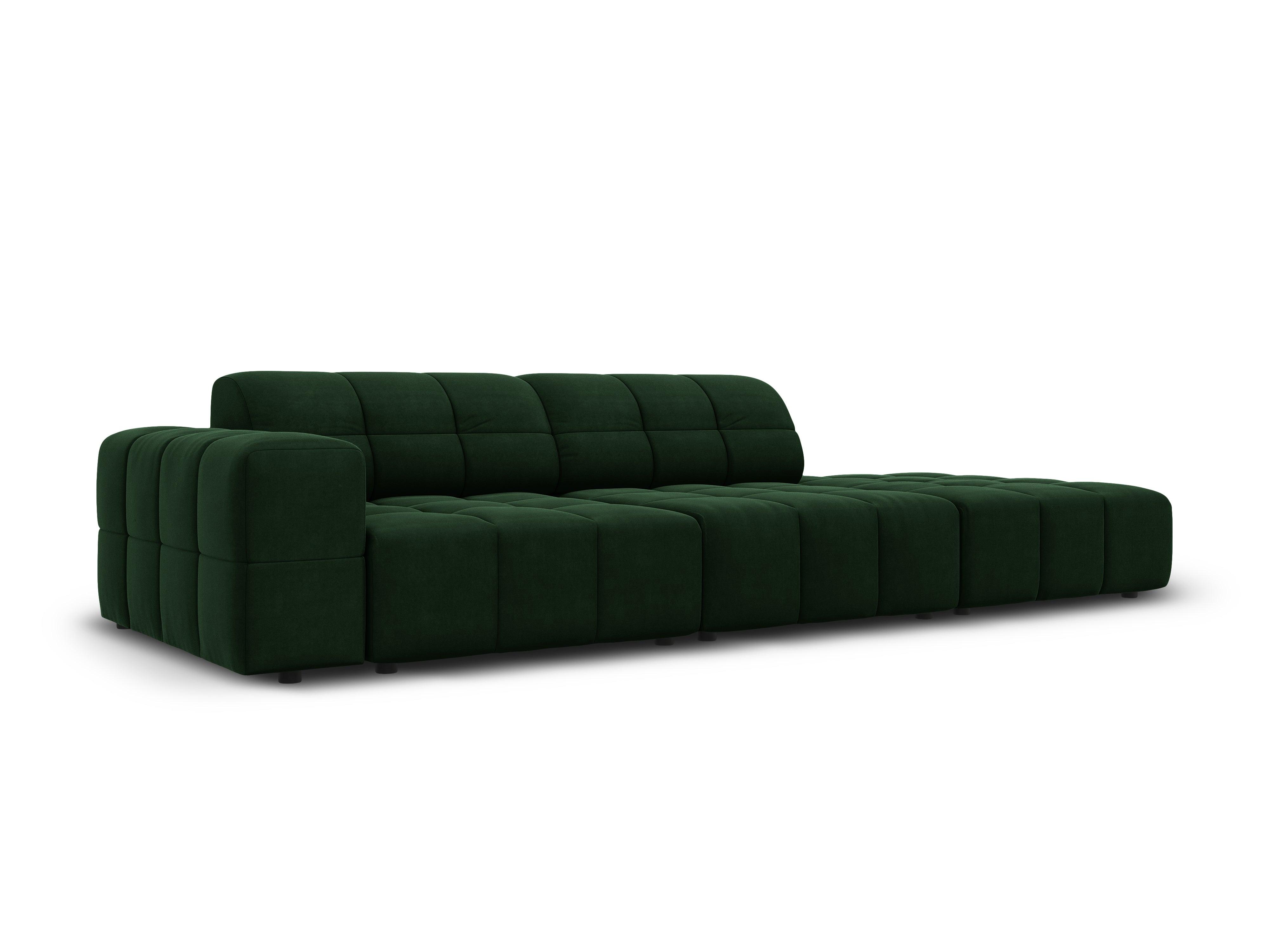 Velvet sofa right 3 seater CHICAGO bottle green Cosmopolitan Design Eye on Design