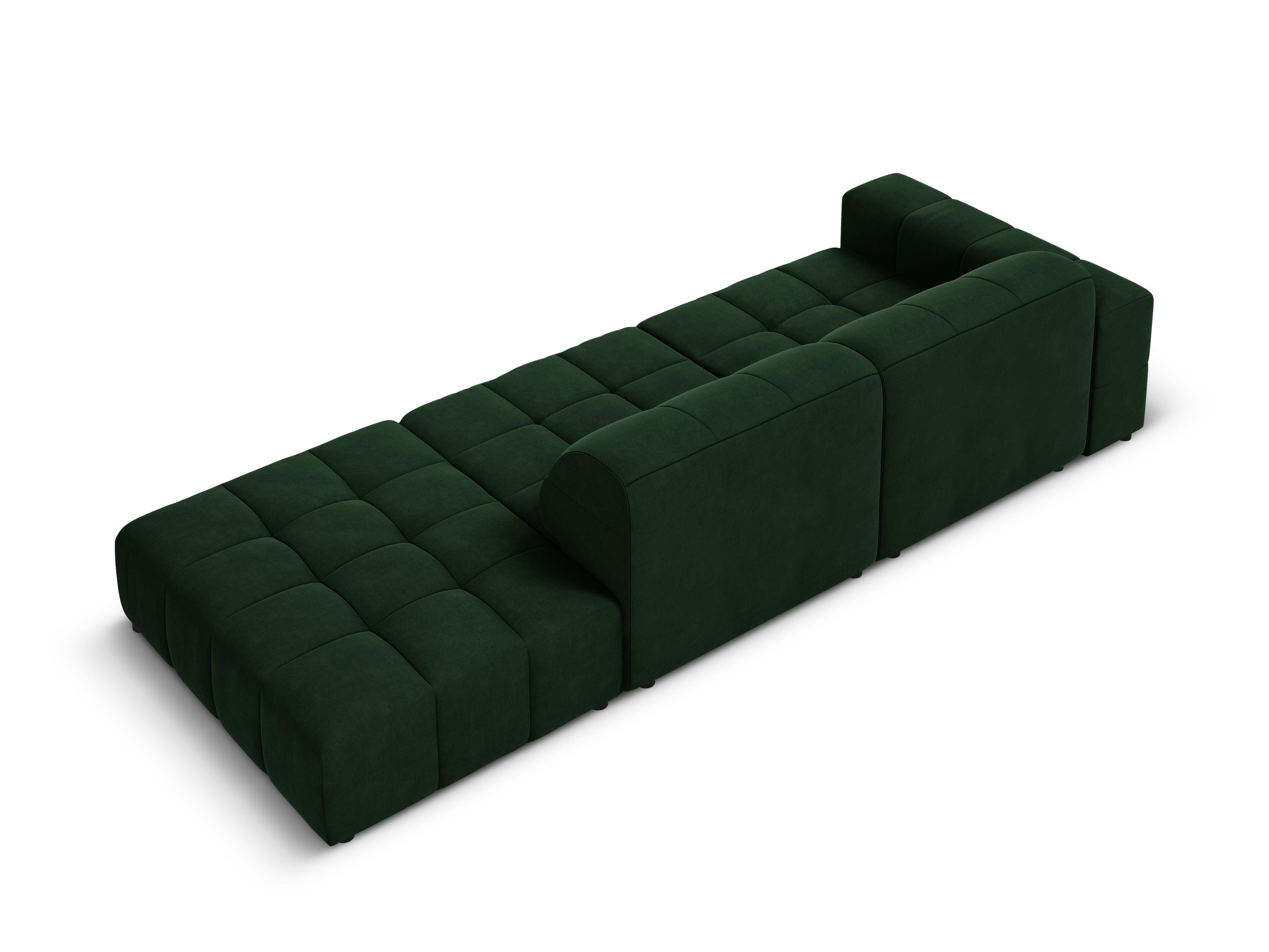 Velvet sofa right 3 seater CHICAGO bottle green Cosmopolitan Design Eye on Design