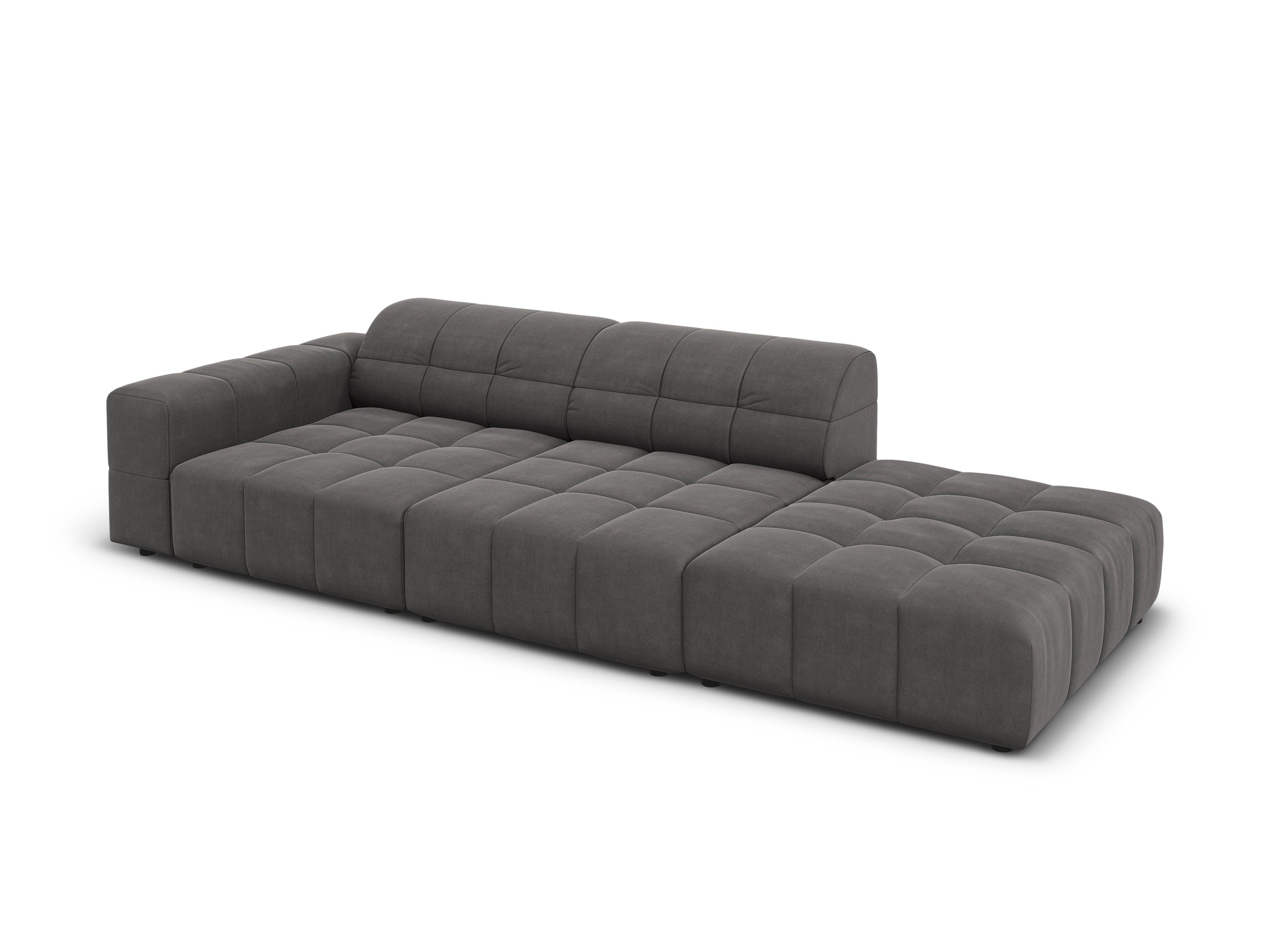 Velvet sofa right 3 seater CHICAGO dark grey Cosmopolitan Design Eye on Design