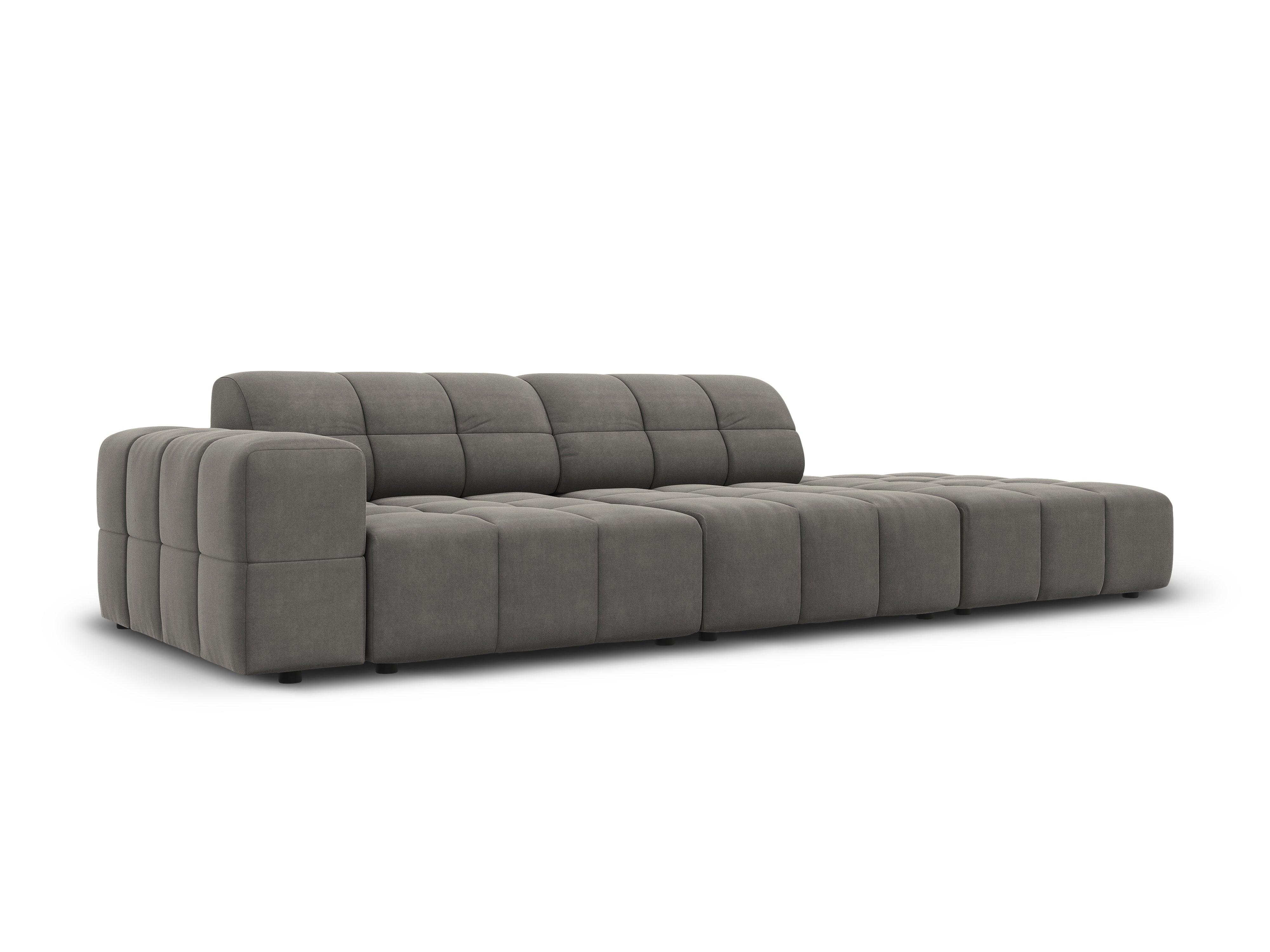 Velvet sofa right 3 seater CHICAGO grey Cosmopolitan Design Eye on Design