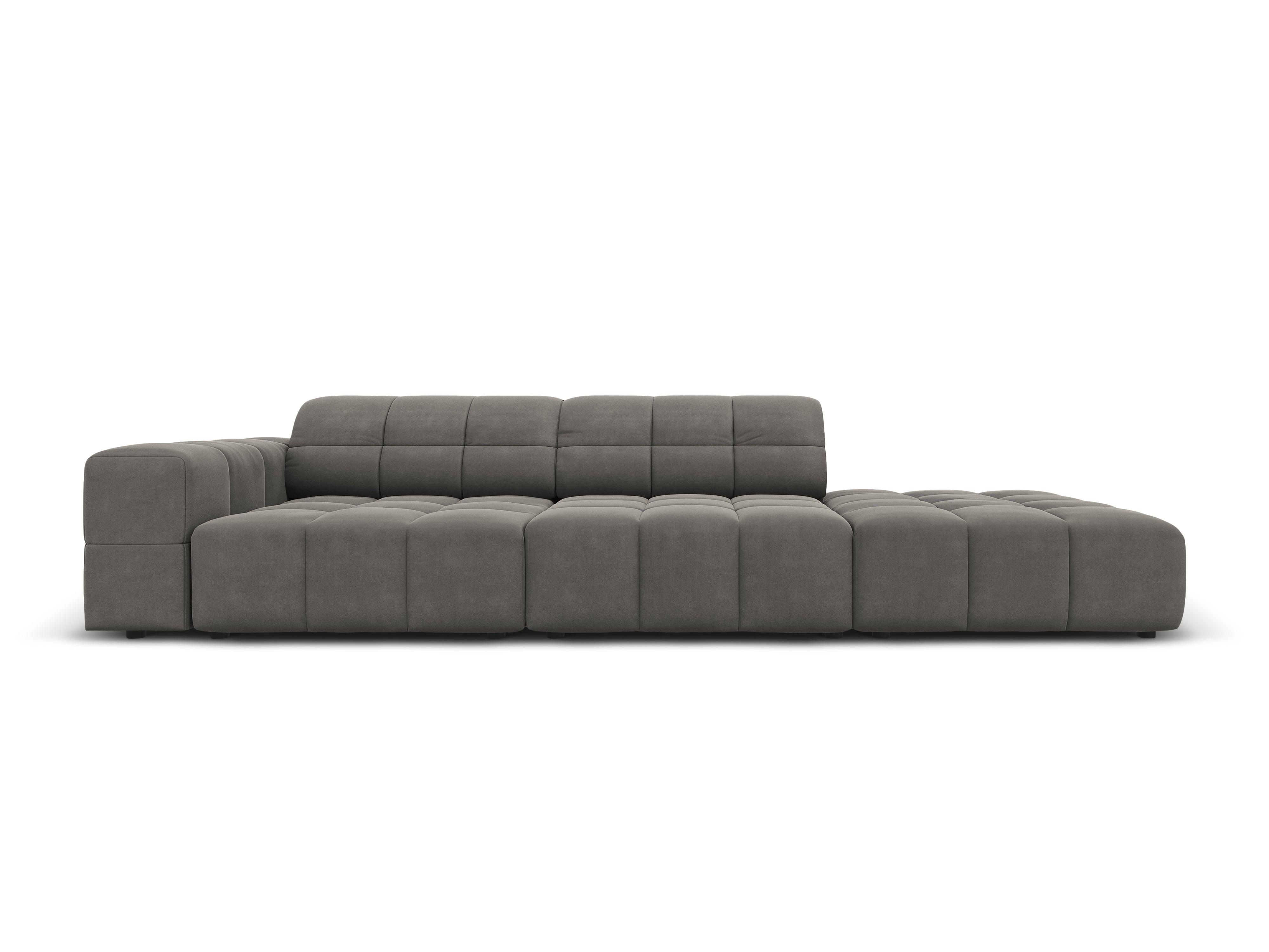 Velvet sofa right 3 seater CHICAGO gray Cosmopolitan Design Eye on Design