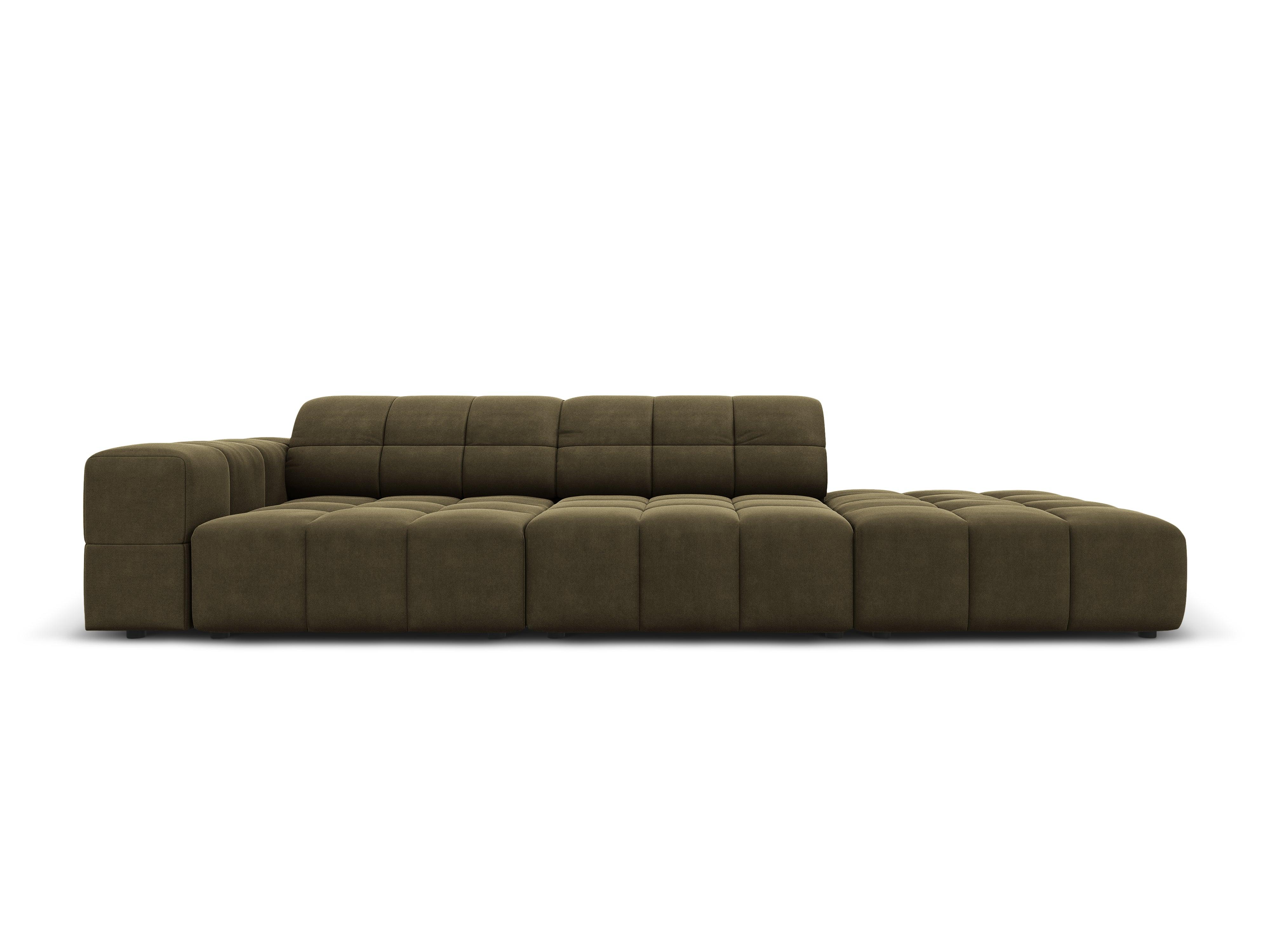 Velvet sofa right 3 seater CHICAGO olive Cosmopolitan Design Eye on Design