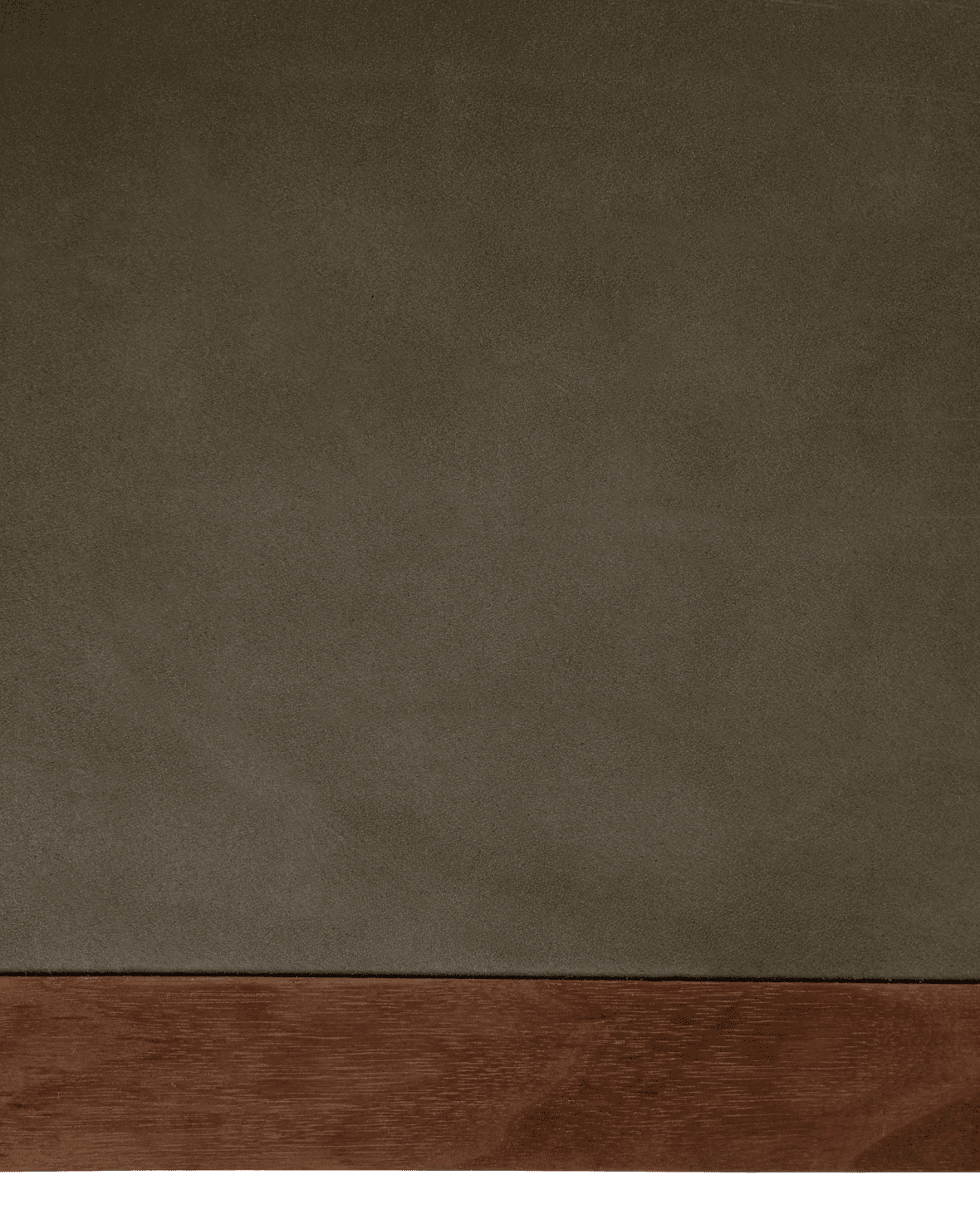 STUDIO Desk with Green Leather Top, Walnut Frame, and Aluminum Base