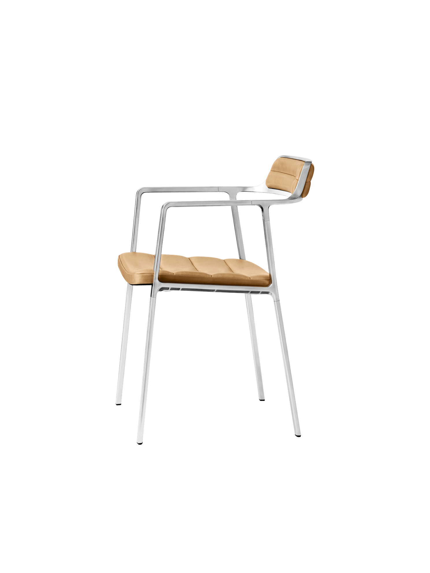 Chair 451 caramel leather with metal base