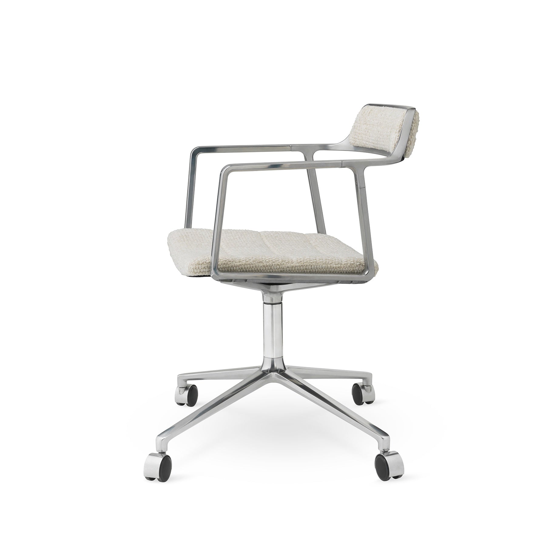 Office chair 452 light gray fabric with metal base