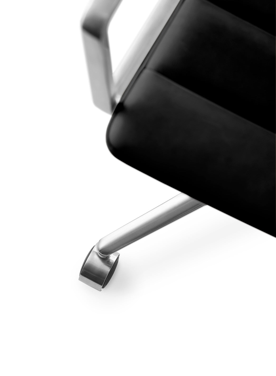 Office chair 452 black leather with metal base