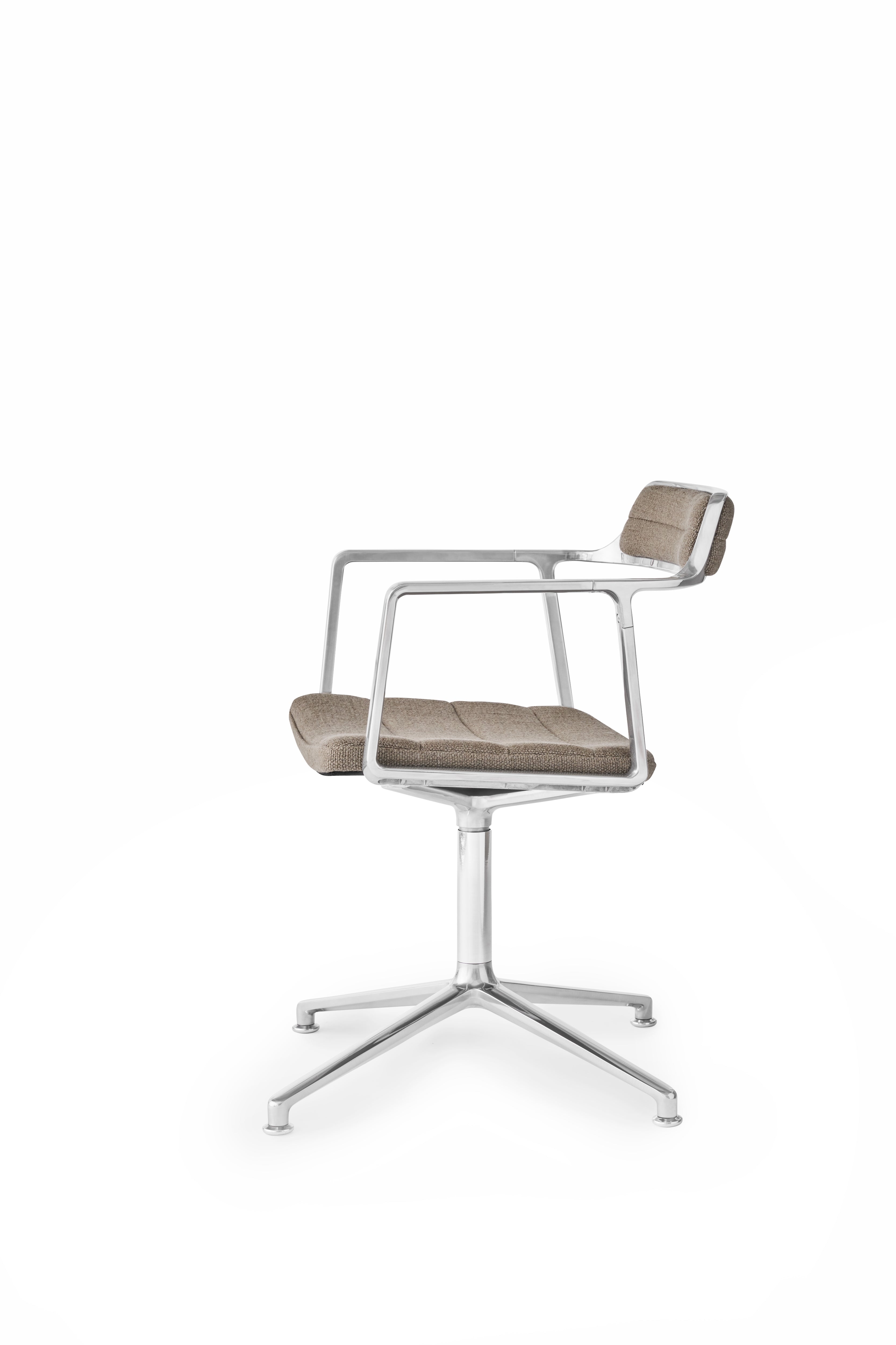 Office chair 452 sand fabric with metal base