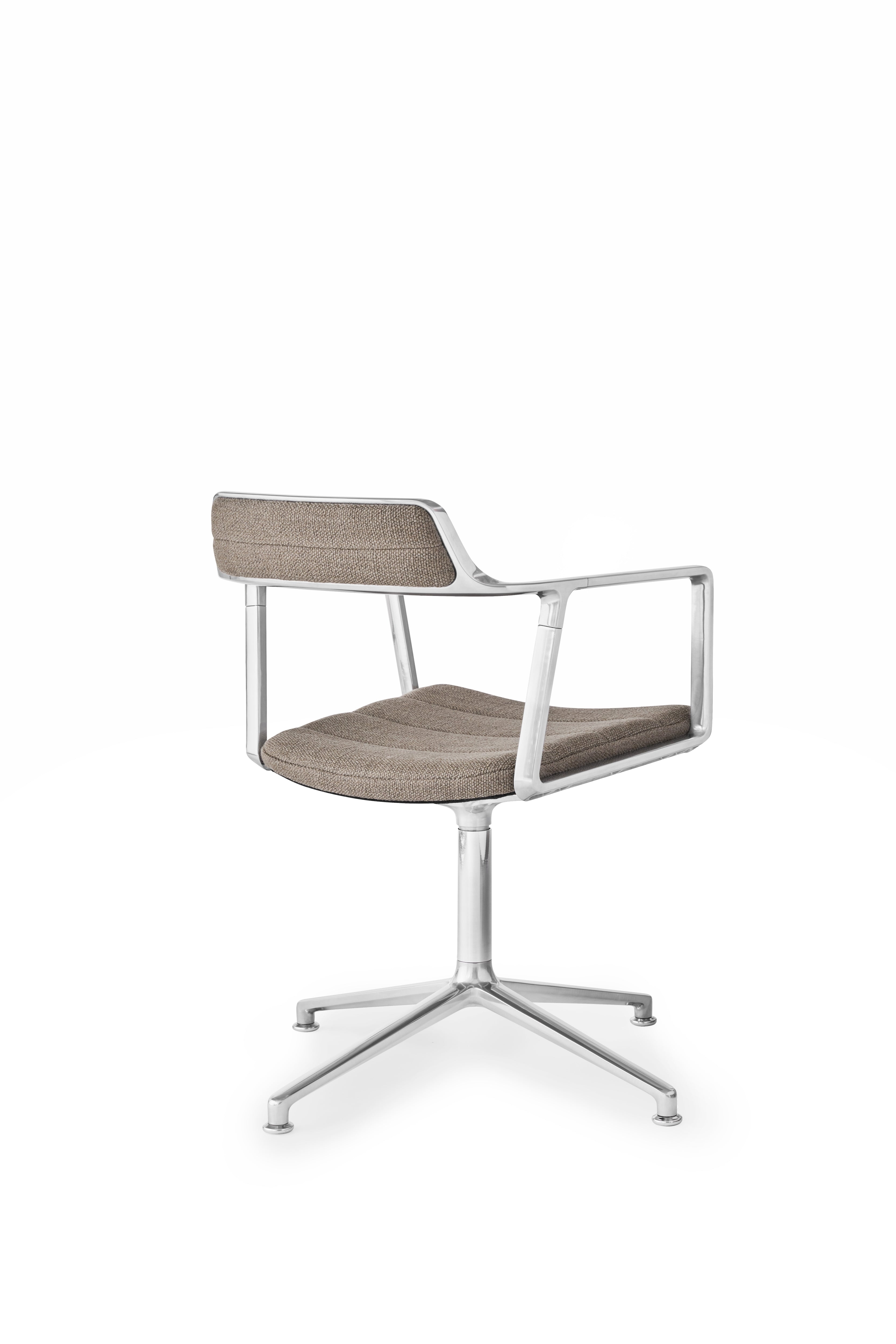 Office chair 452 sand fabric with metal base