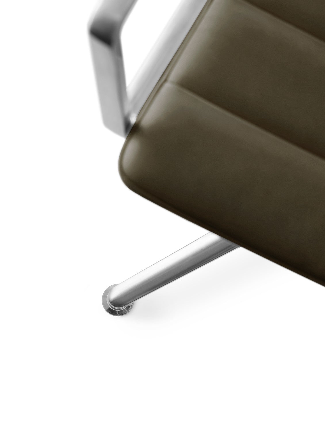 Office Chair 452 Green Leather with Metal Base