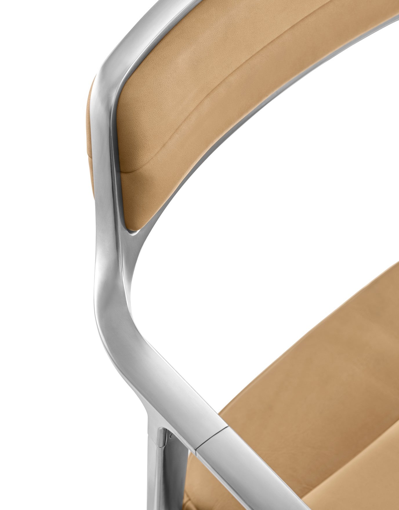 Office chair 452 caramel leather with metal base