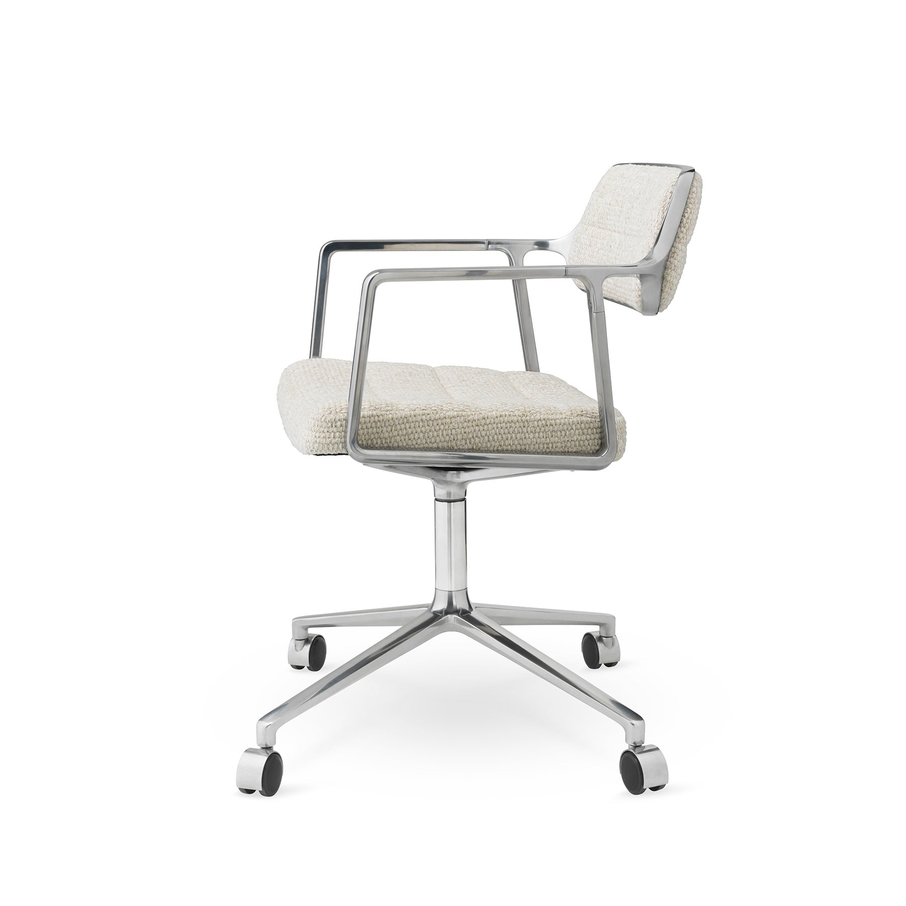 Office chair 453 light gray fabric with metal base