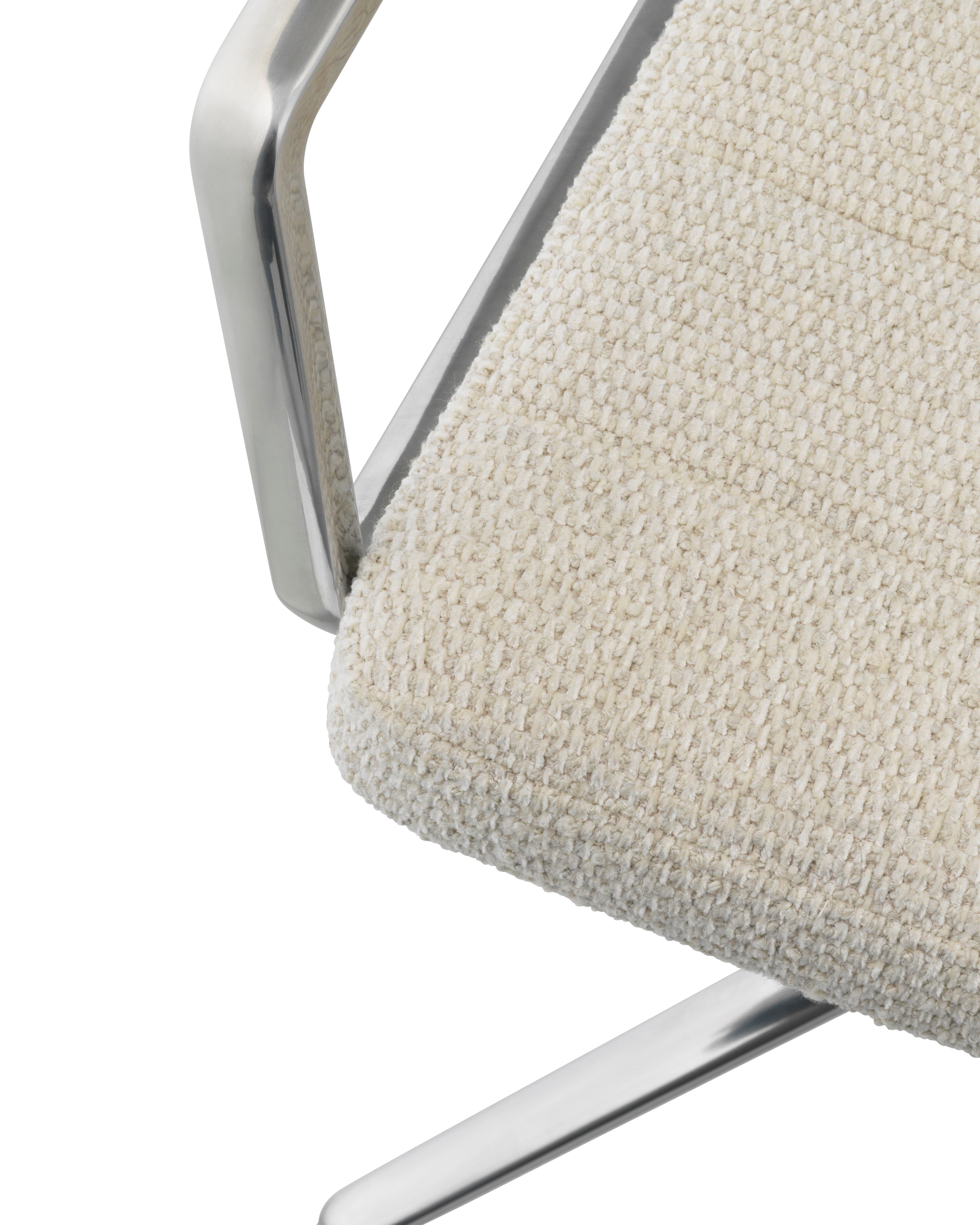 Office chair 453 light gray fabric with metal base
