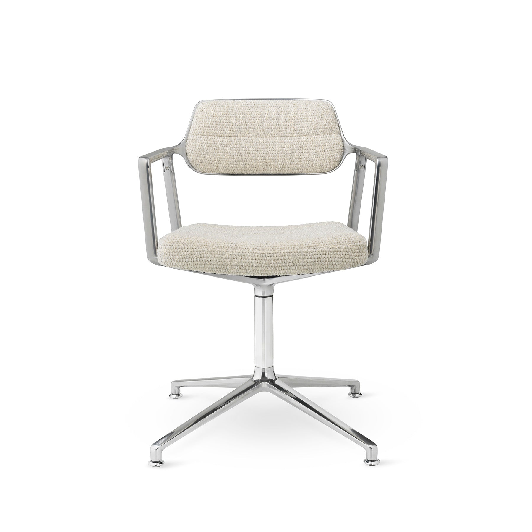 Office chair 453 light gray fabric with metal base