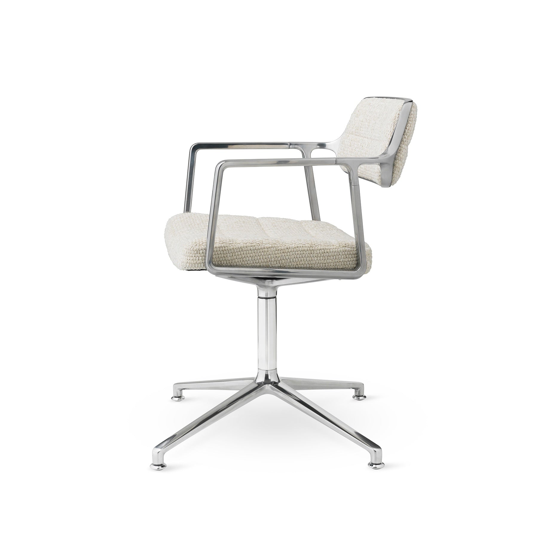 Office chair 453 light gray fabric with metal base
