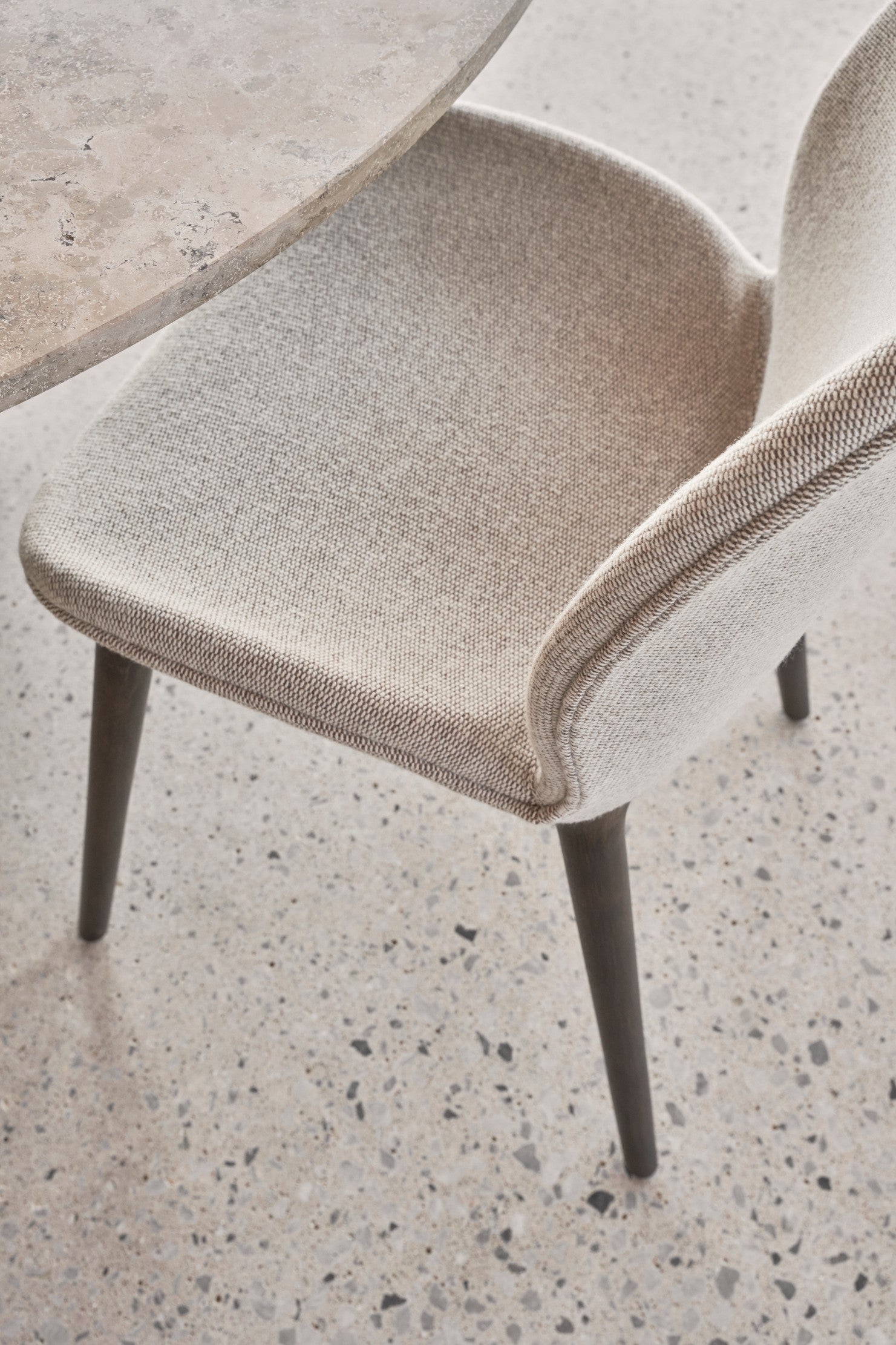 Lodge Chair in Beige with Light Oak Base