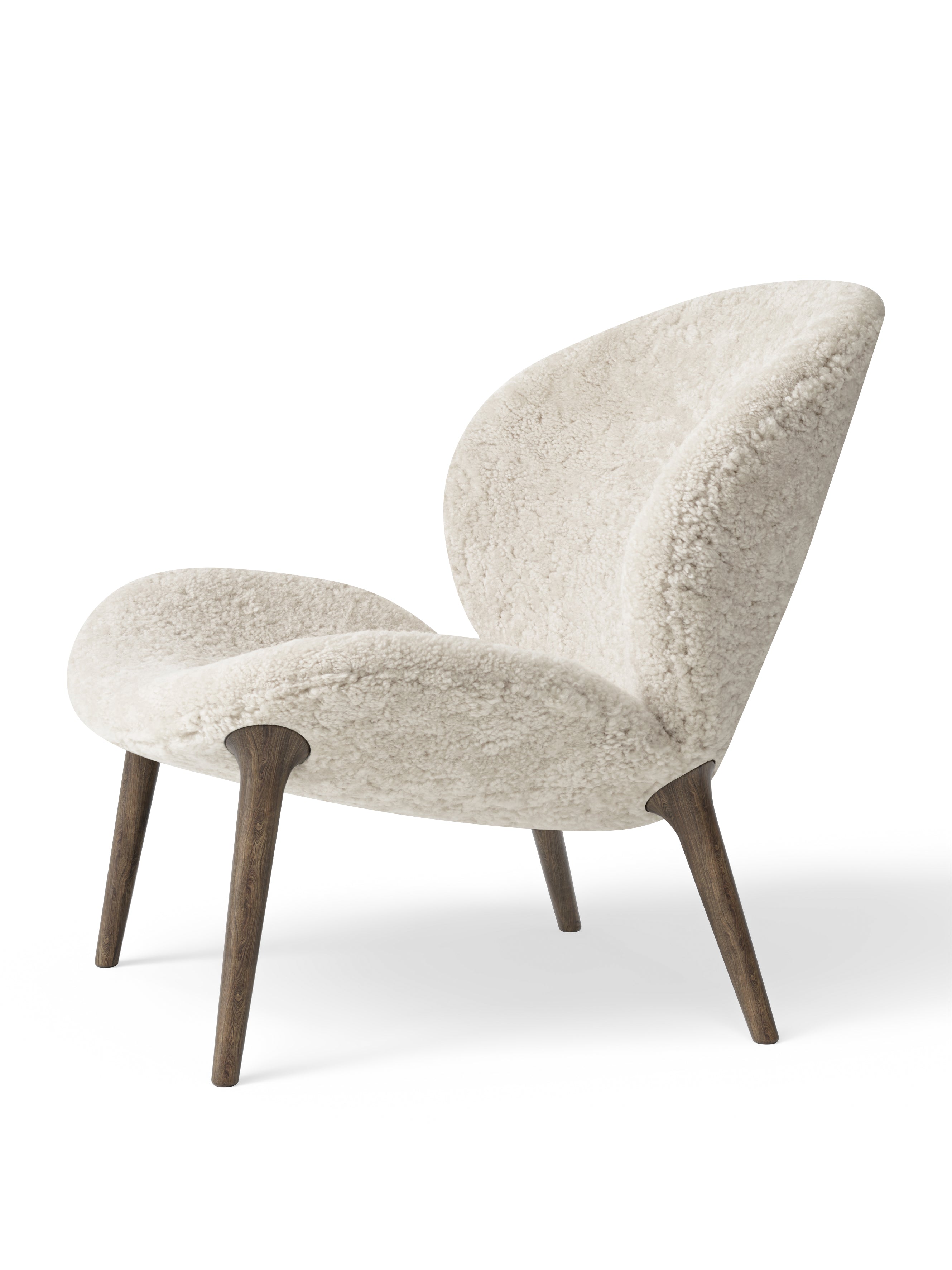 Lodge Armchair Cream Sheepskin with Dark Oak Base
