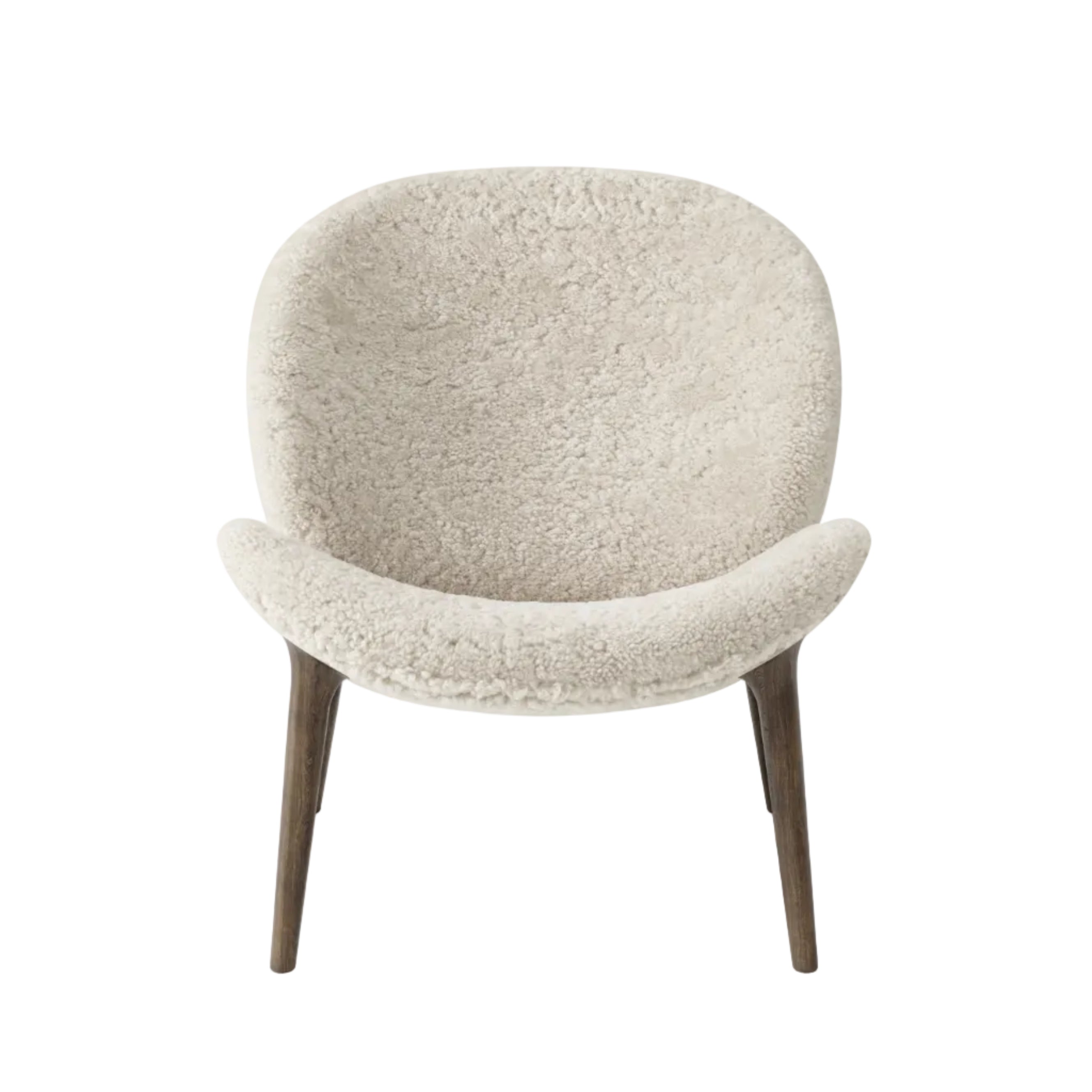 Lodge Armchair Cream Sheepskin with Dark Oak Base