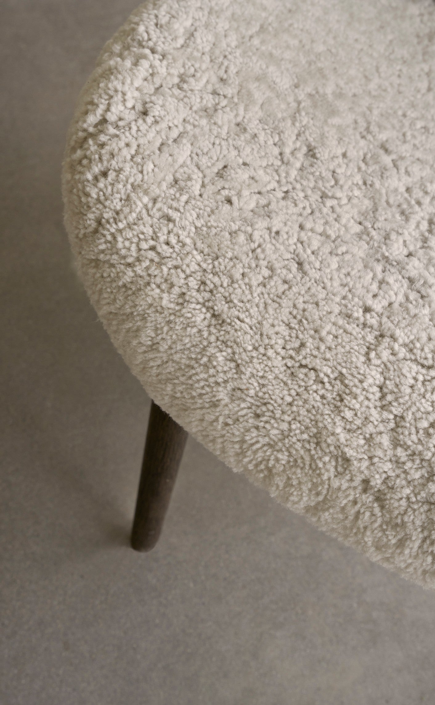 Lodge Armchair Cream Sheepskin with Dark Oak Base