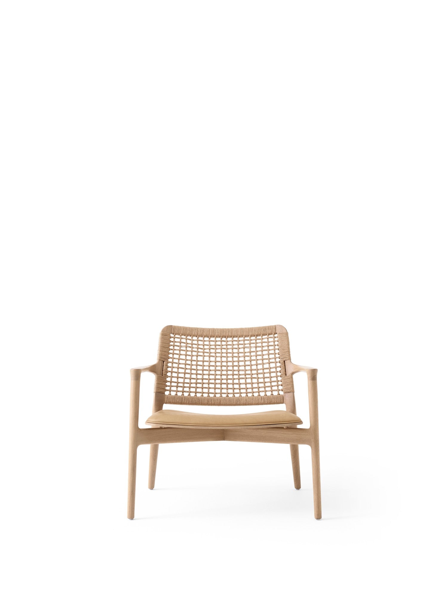 CABIN armchair in caramel leather with a light oak base [Antonina] [Amelia spr]
