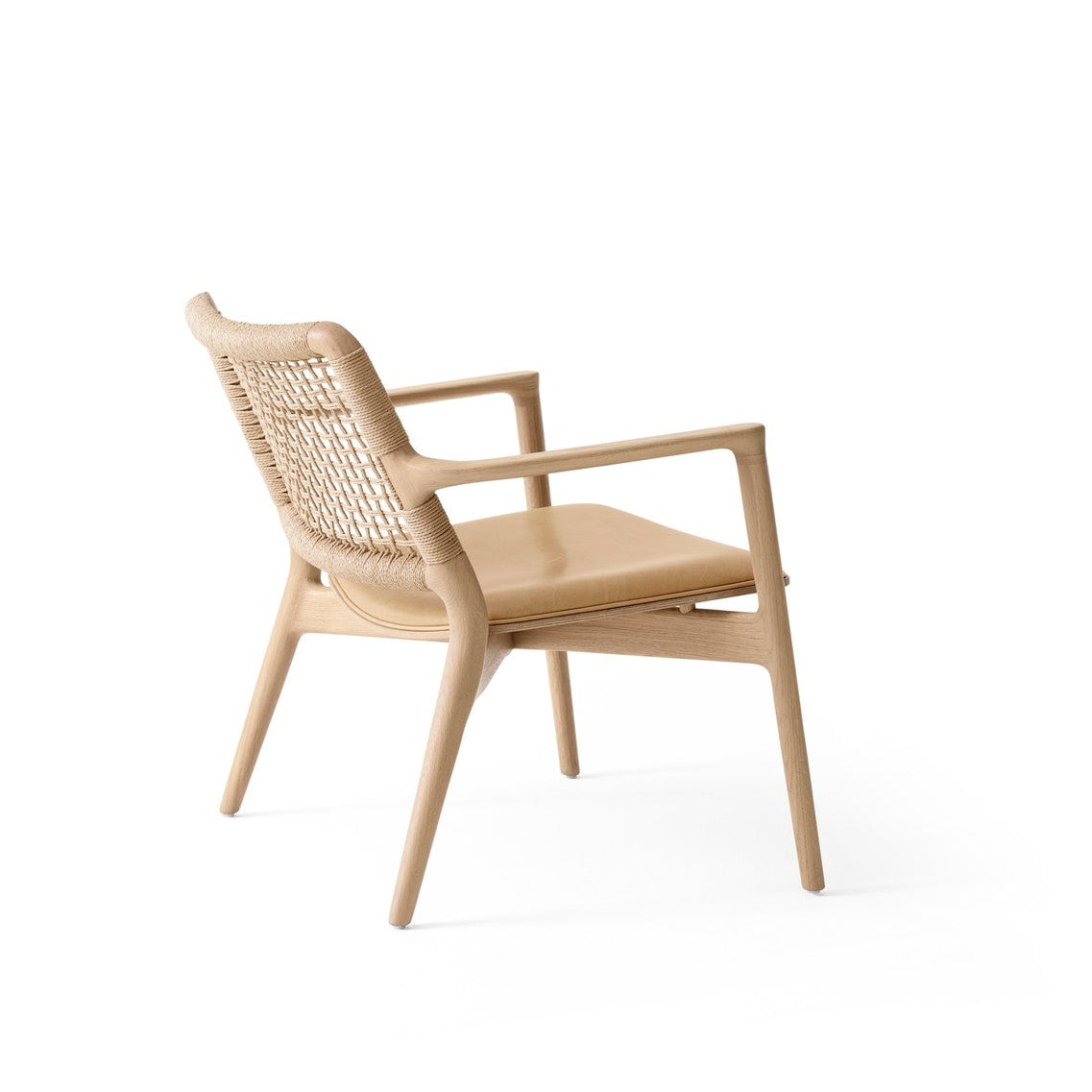 CABIN armchair in caramel leather with a light oak base [Antonina] [Amelia spr]