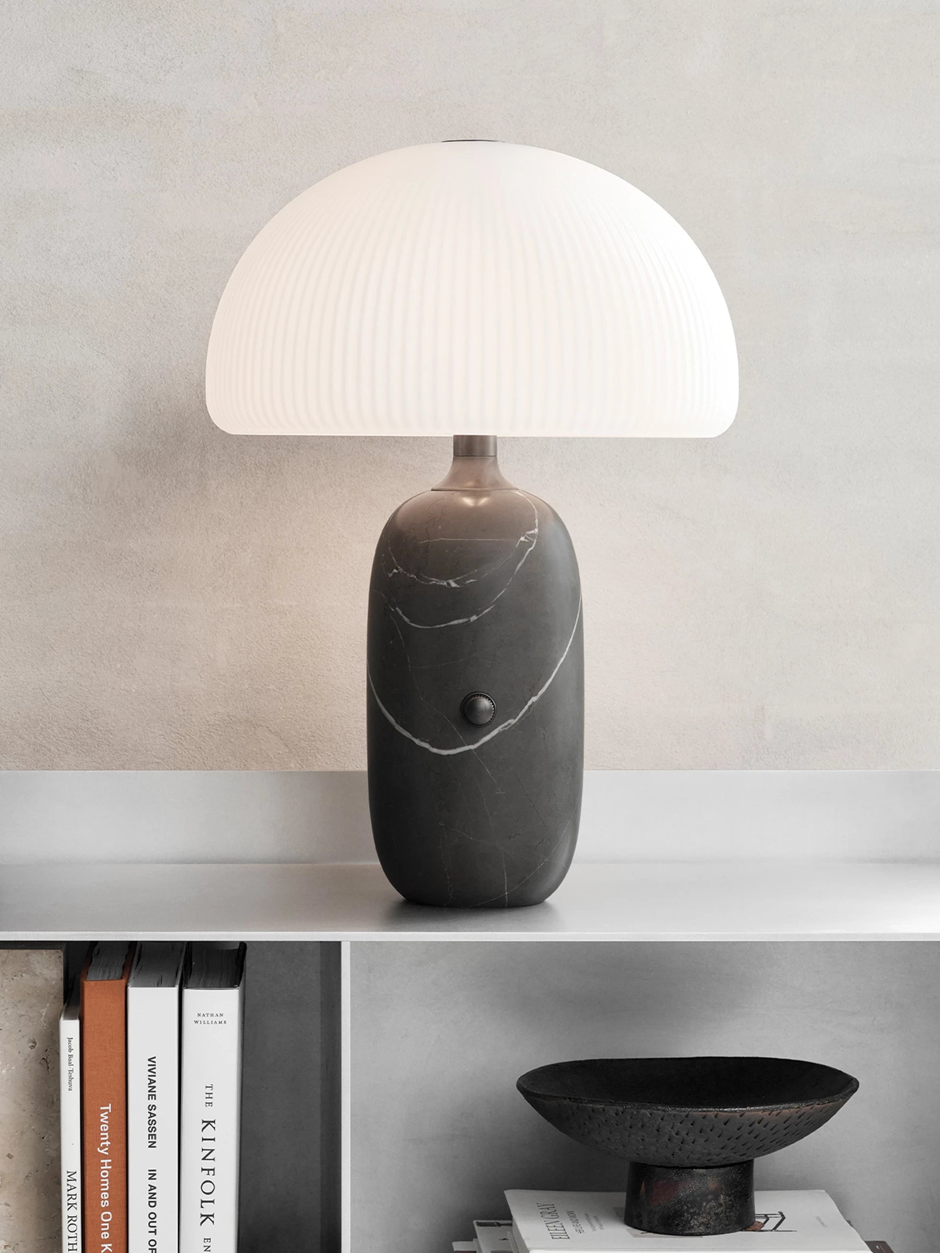 Stolná lampa SCULPTURE šedý mramor