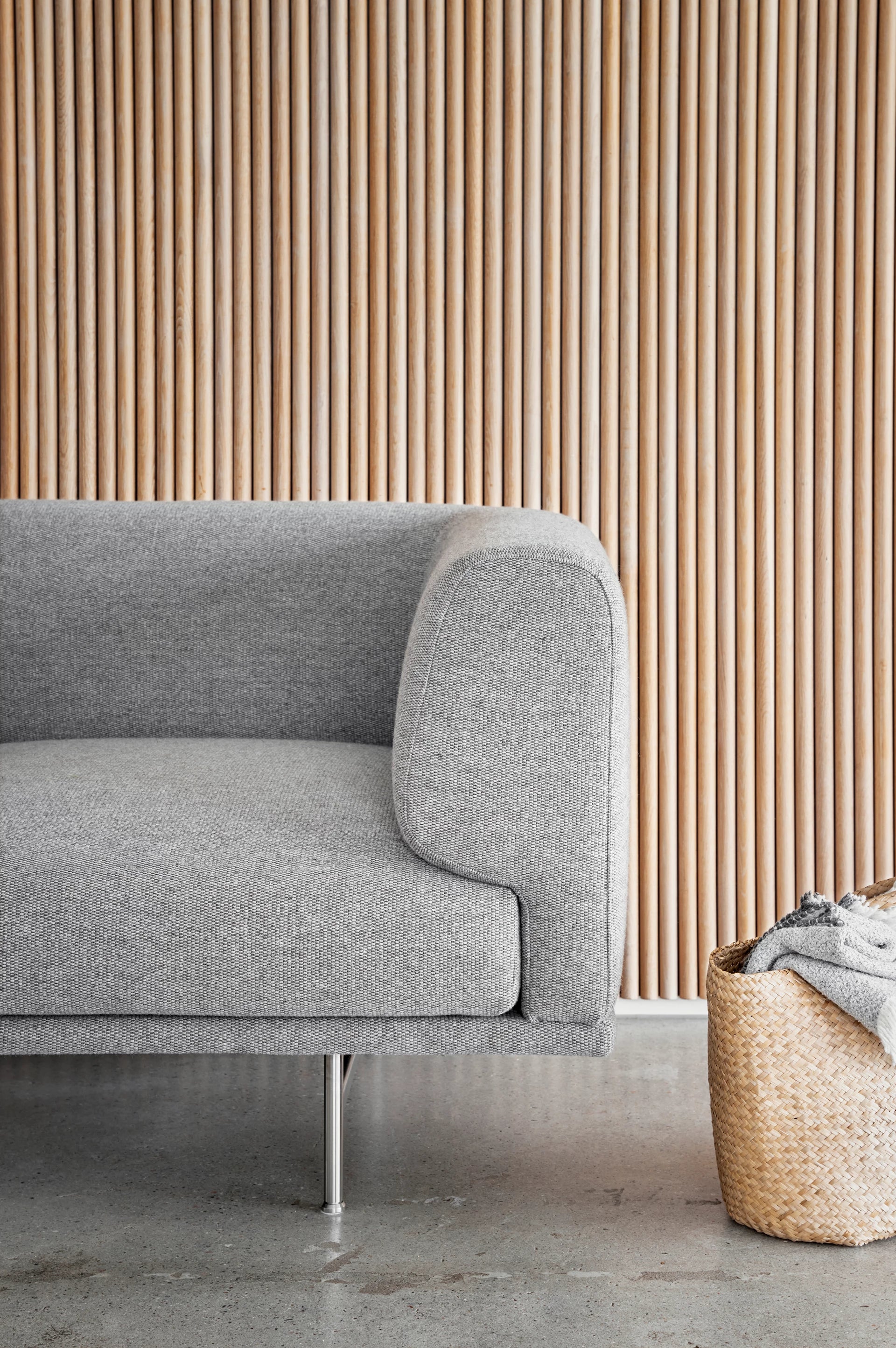 3-Seater Sofa CHIMNEY Brown Boucle with Black Base