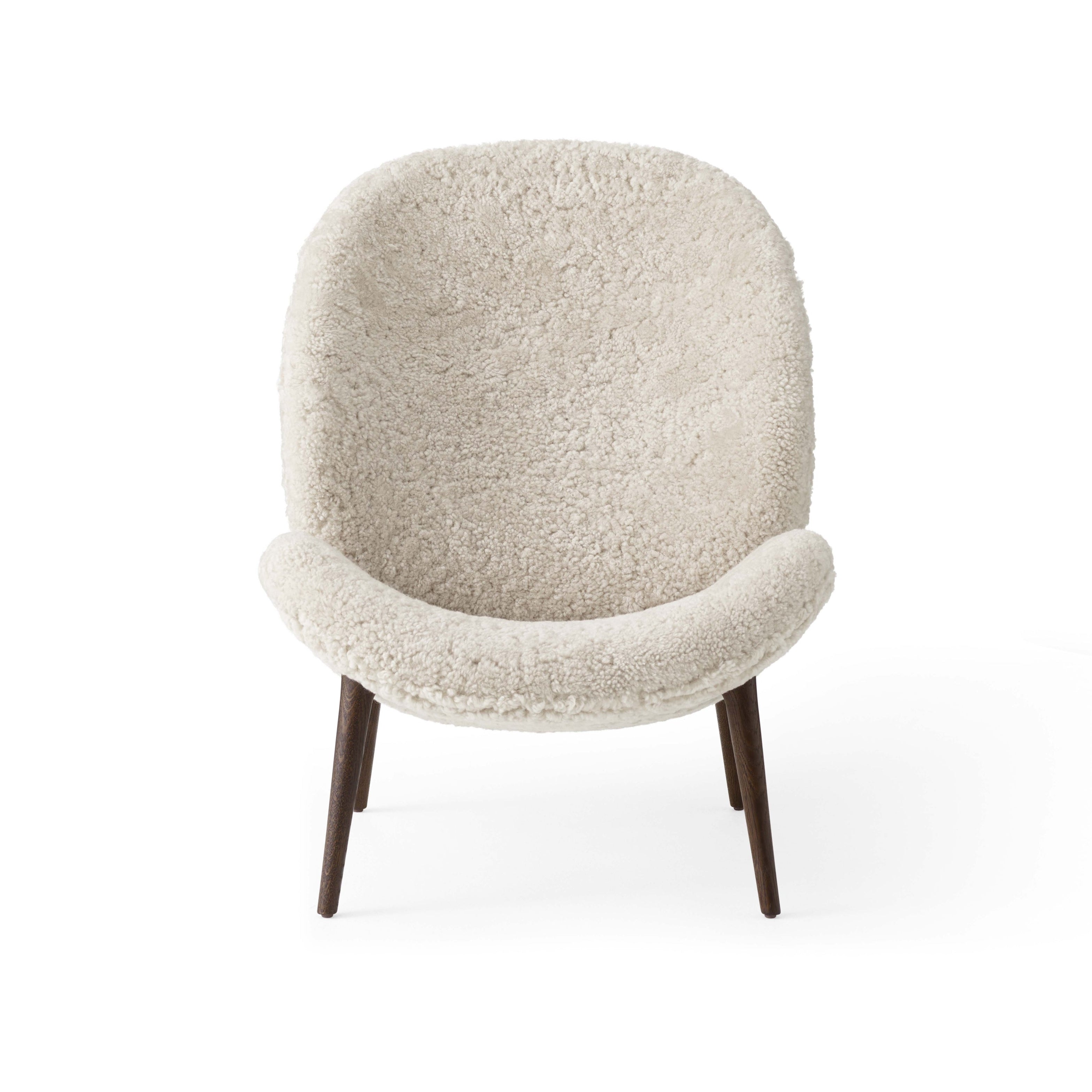 Lodge Armchair Cream Sheepskin with Dark Oak Base