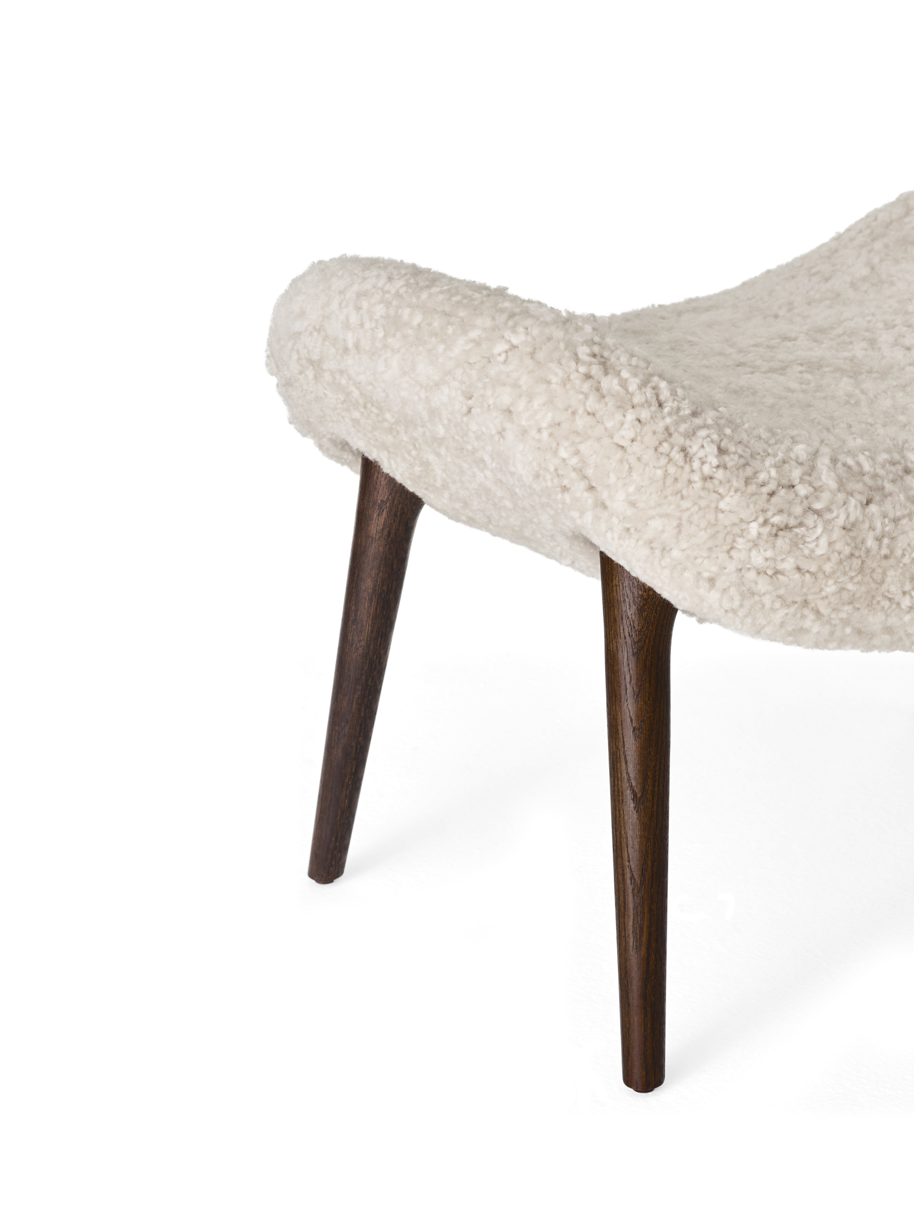 Lodge Cream Sheep Footrest with Dark Oak Base