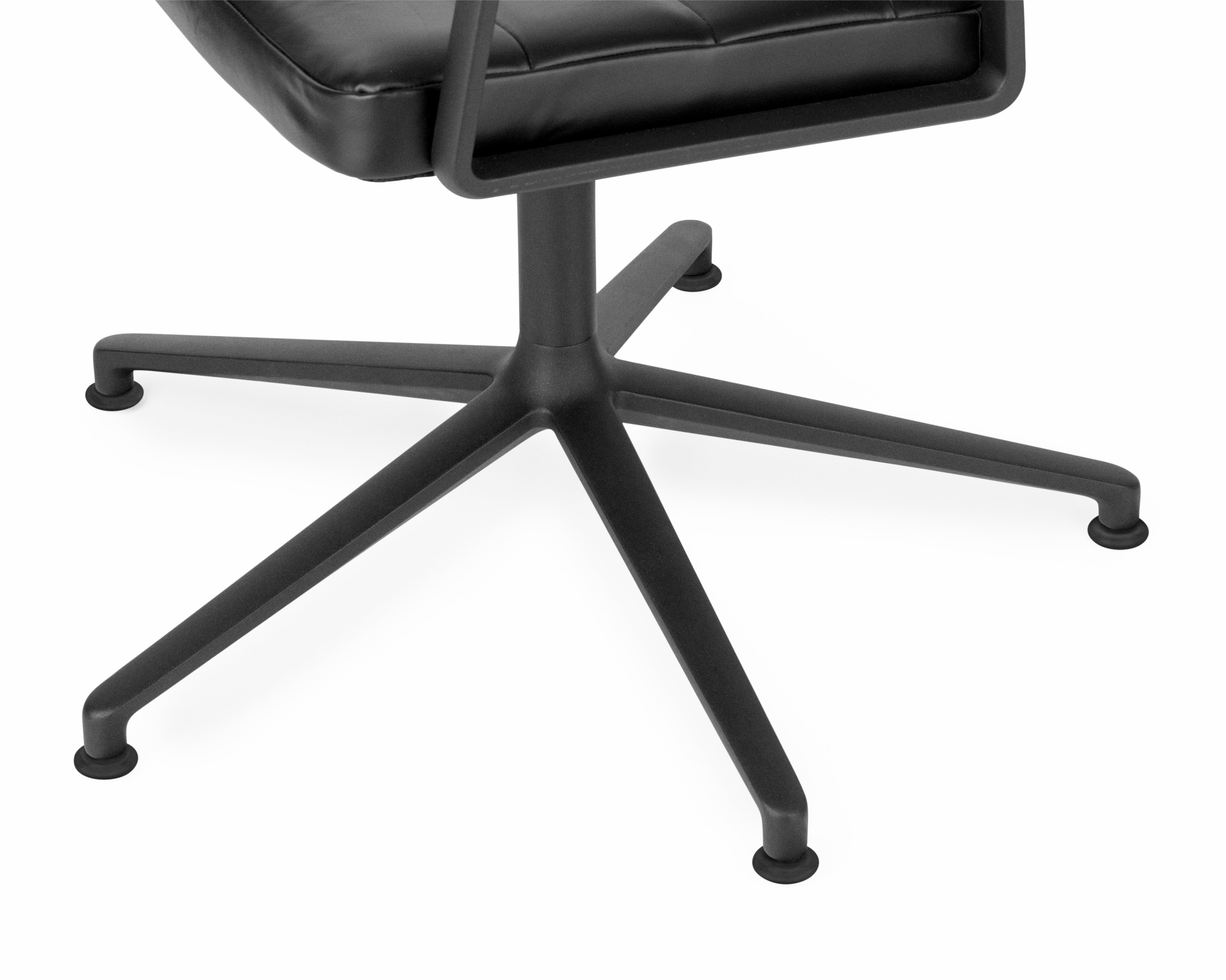 Office chair 453+ black leather with black metal base