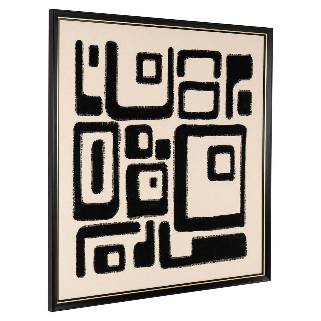 SHANITA beige picture with black pattern