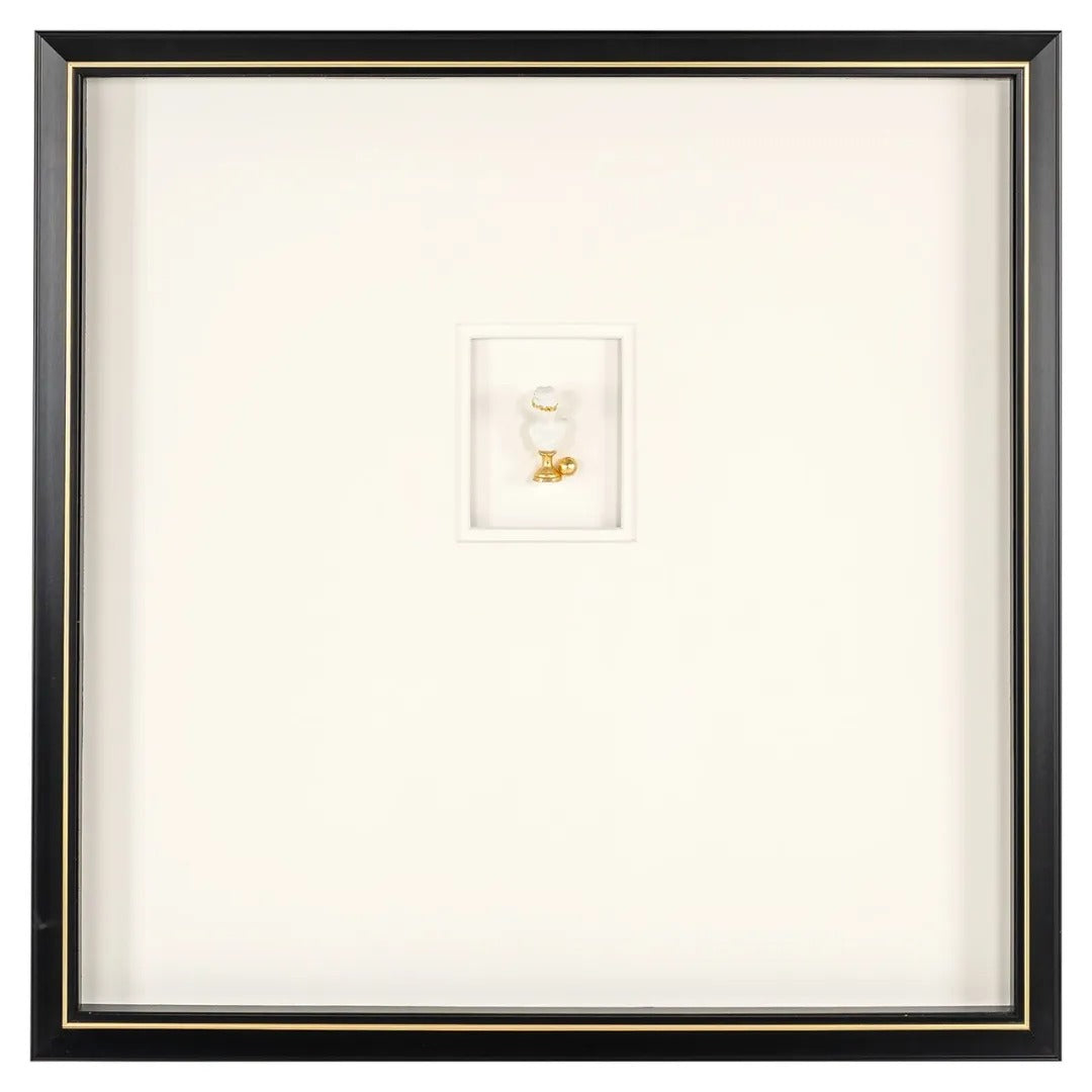 Obraz HANNA béžový s čiernym rámom