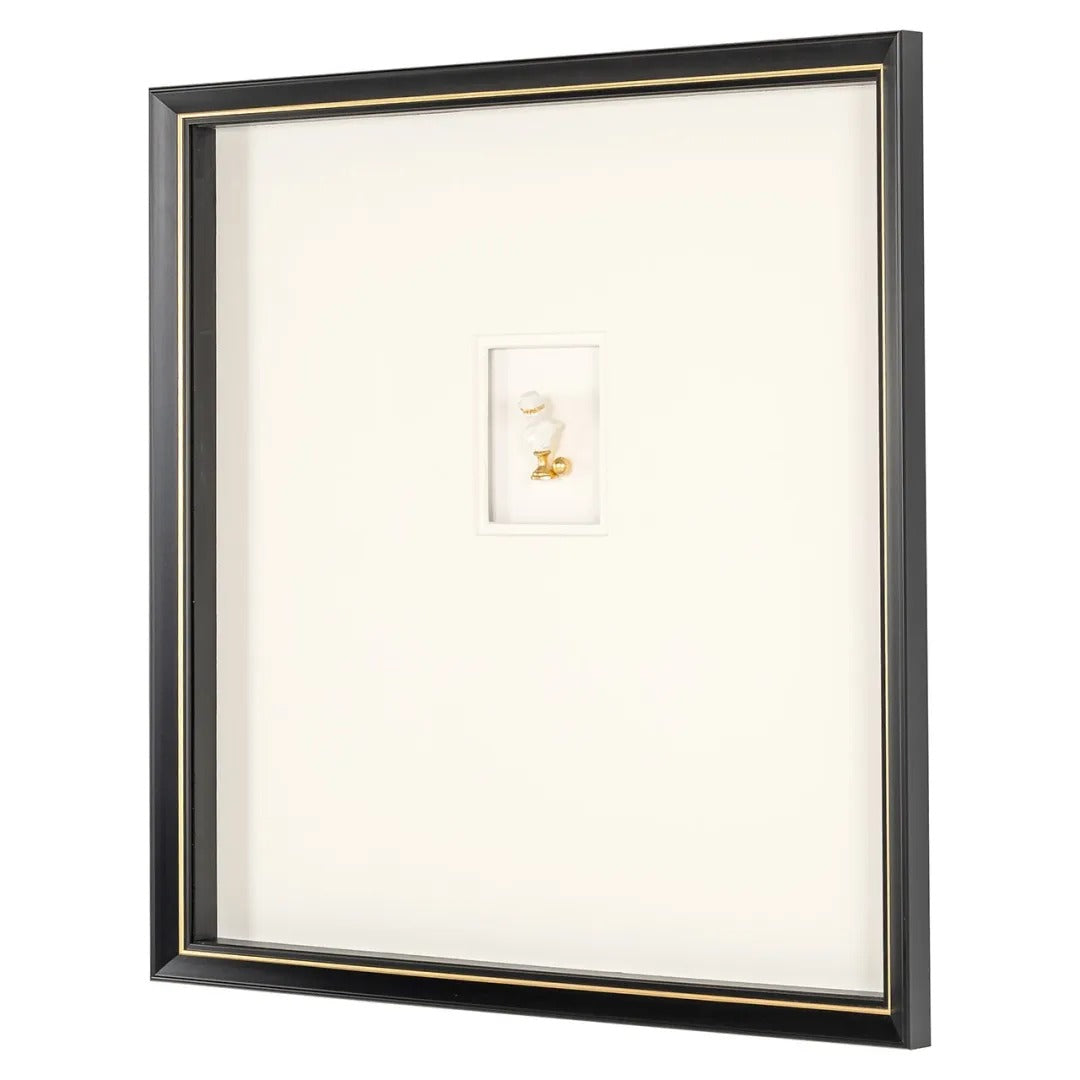 Obraz HANNA béžový s čiernym rámom