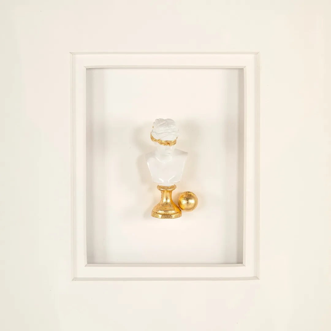 Obraz HANNA béžový s čiernym rámom