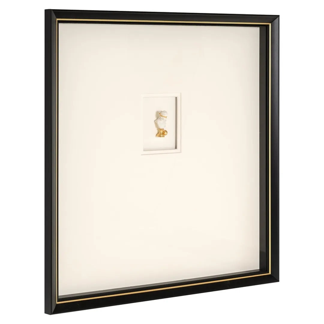 Obraz DANNI béžový s čiernym rámom