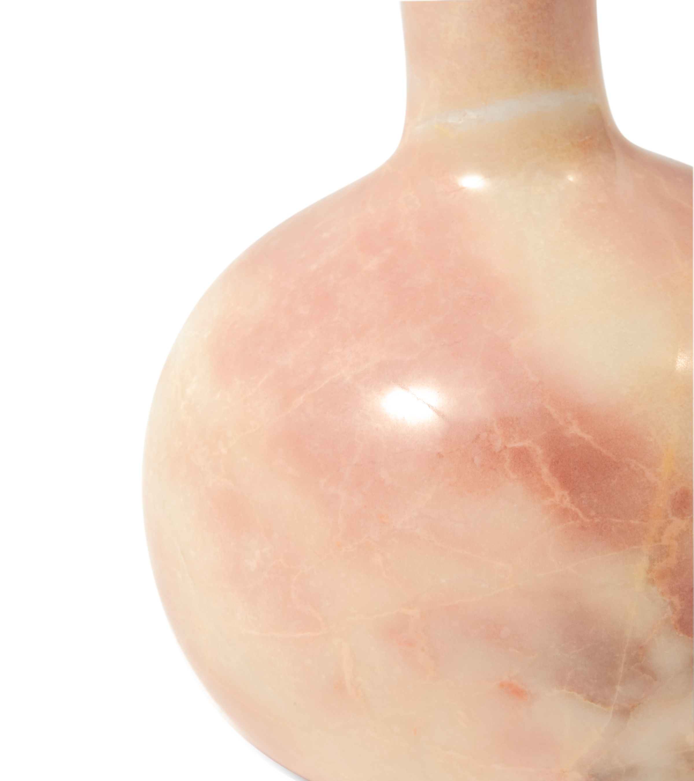 HERITAGE BELL candle holder in light pink marble