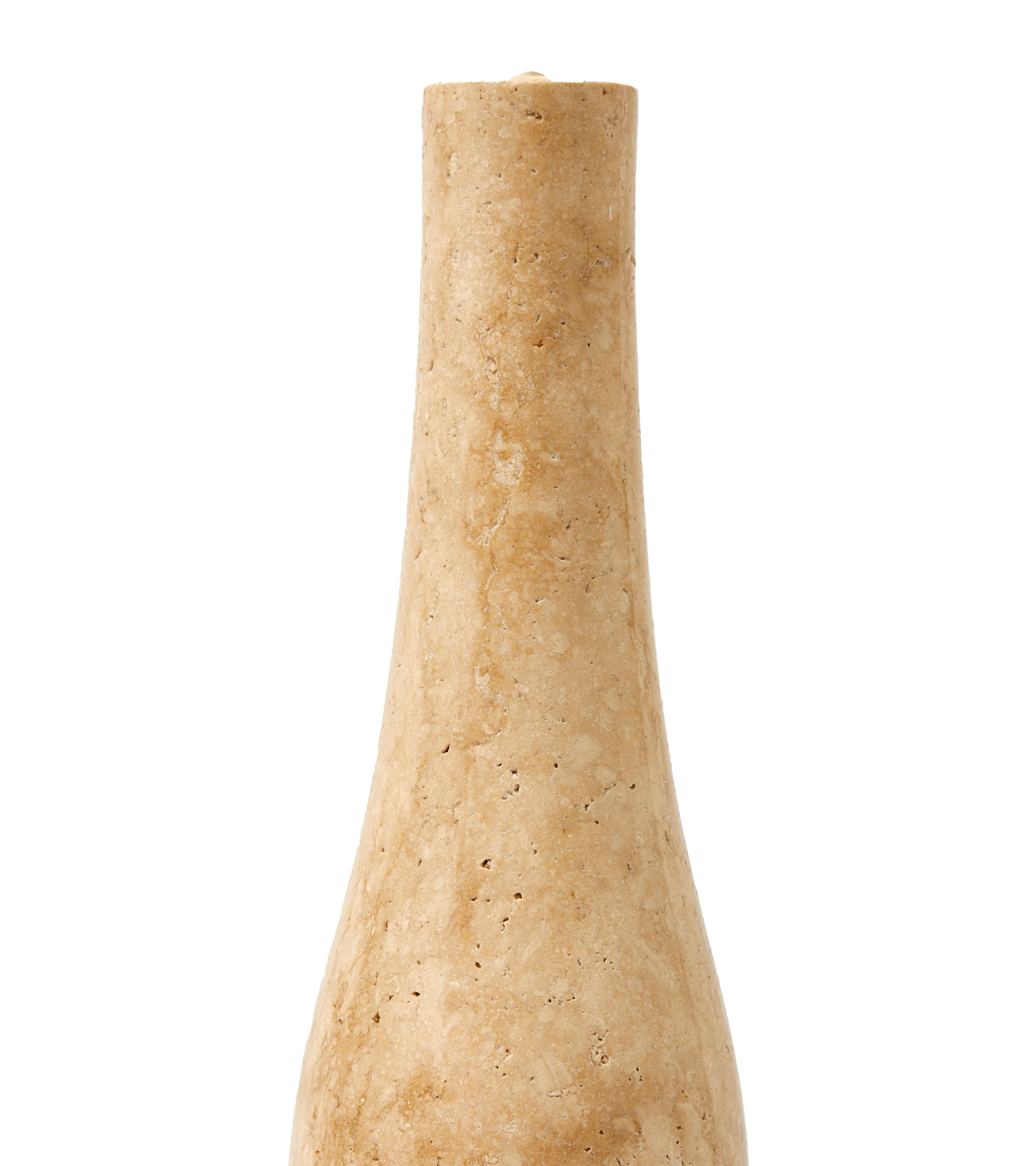 HERITAGE BOTTLE beige travertine candlestick