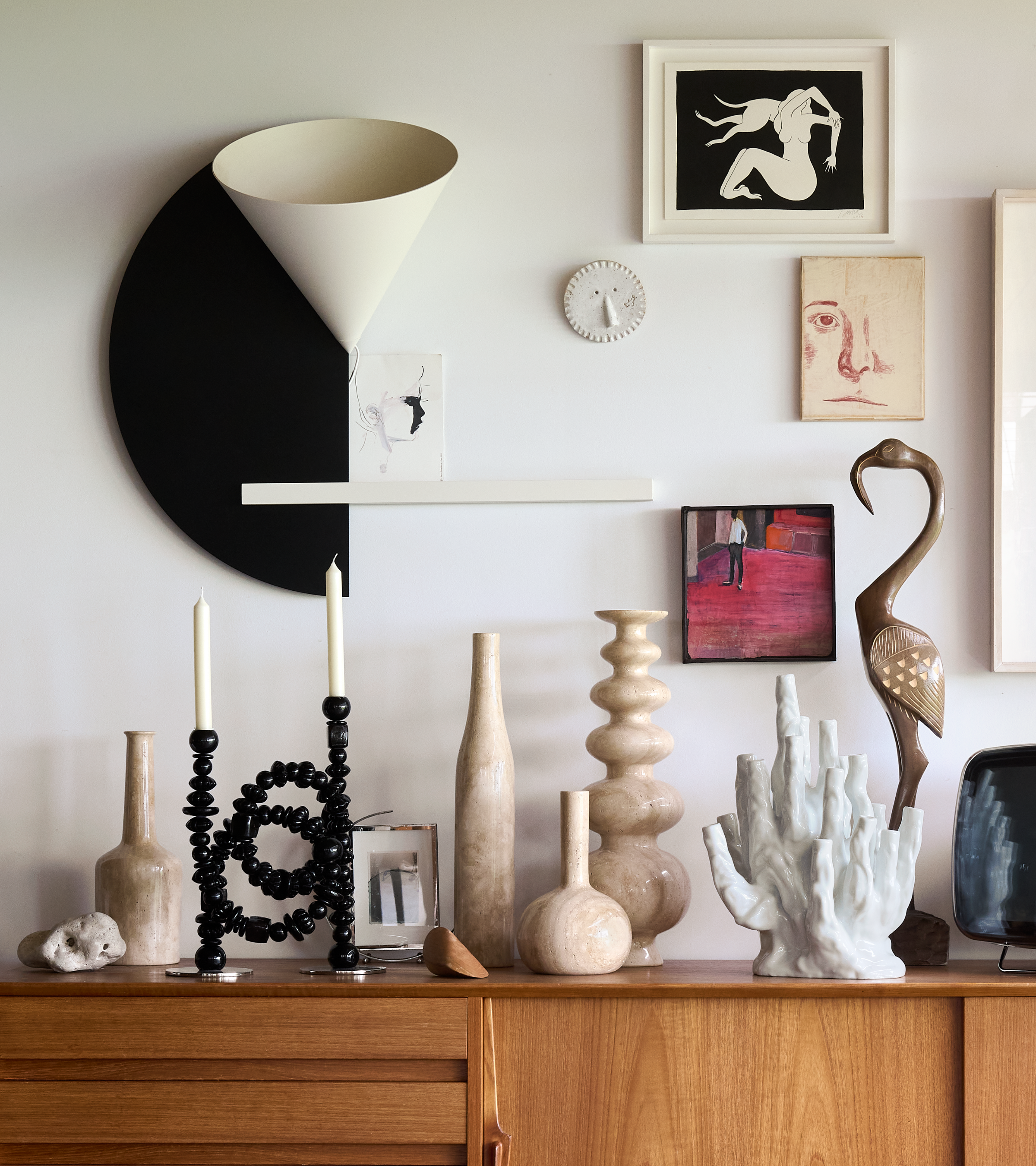 Svietnik HERITAGE BELL béžový travertín