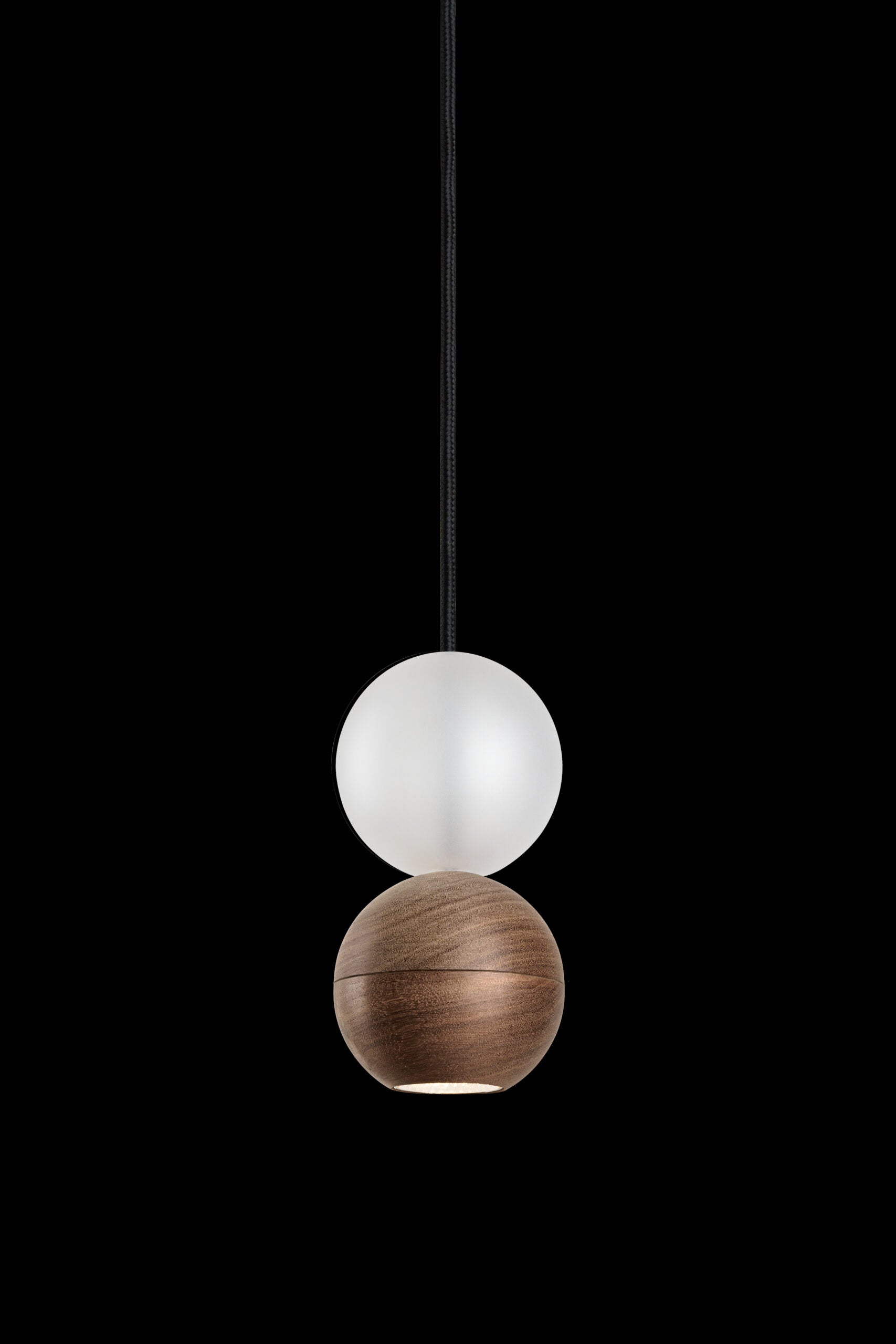 WOODOO GLASS pendant lamp in walnut wood