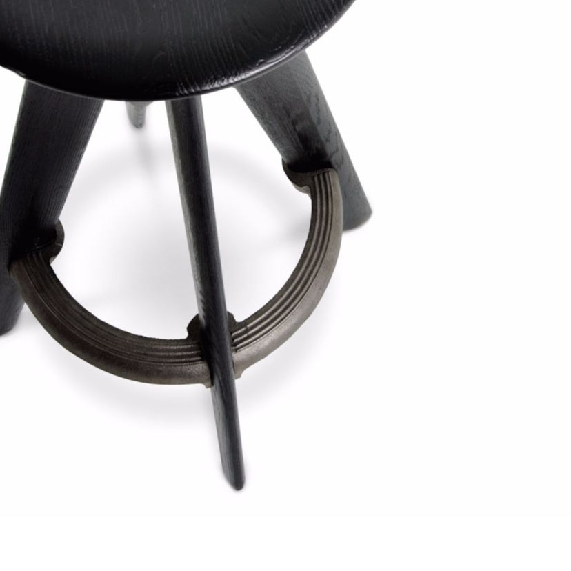 Barová stolička SLAB čierne dubové drevo