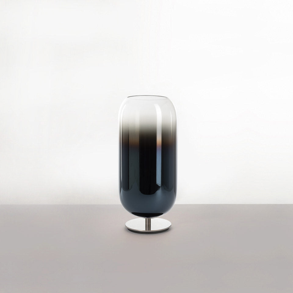 GOPLE blue table lamp with silver base