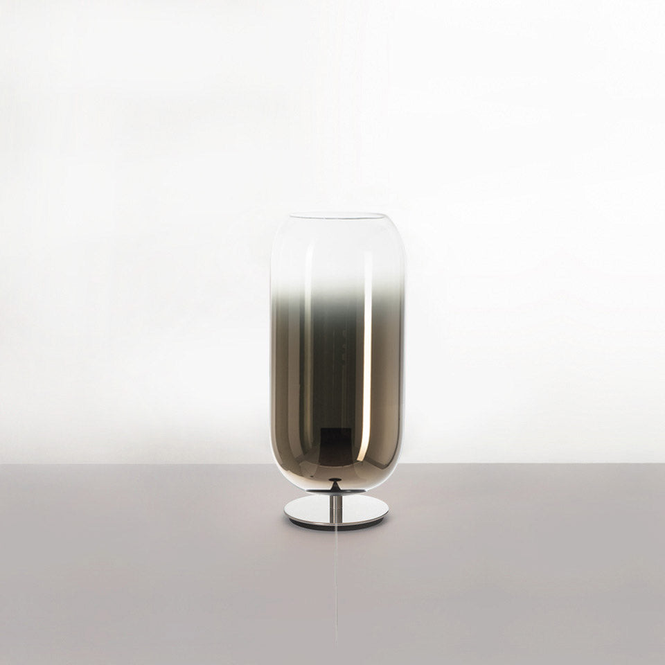 Stolná lampa GOPLE hnedá so strieborným podstavcom