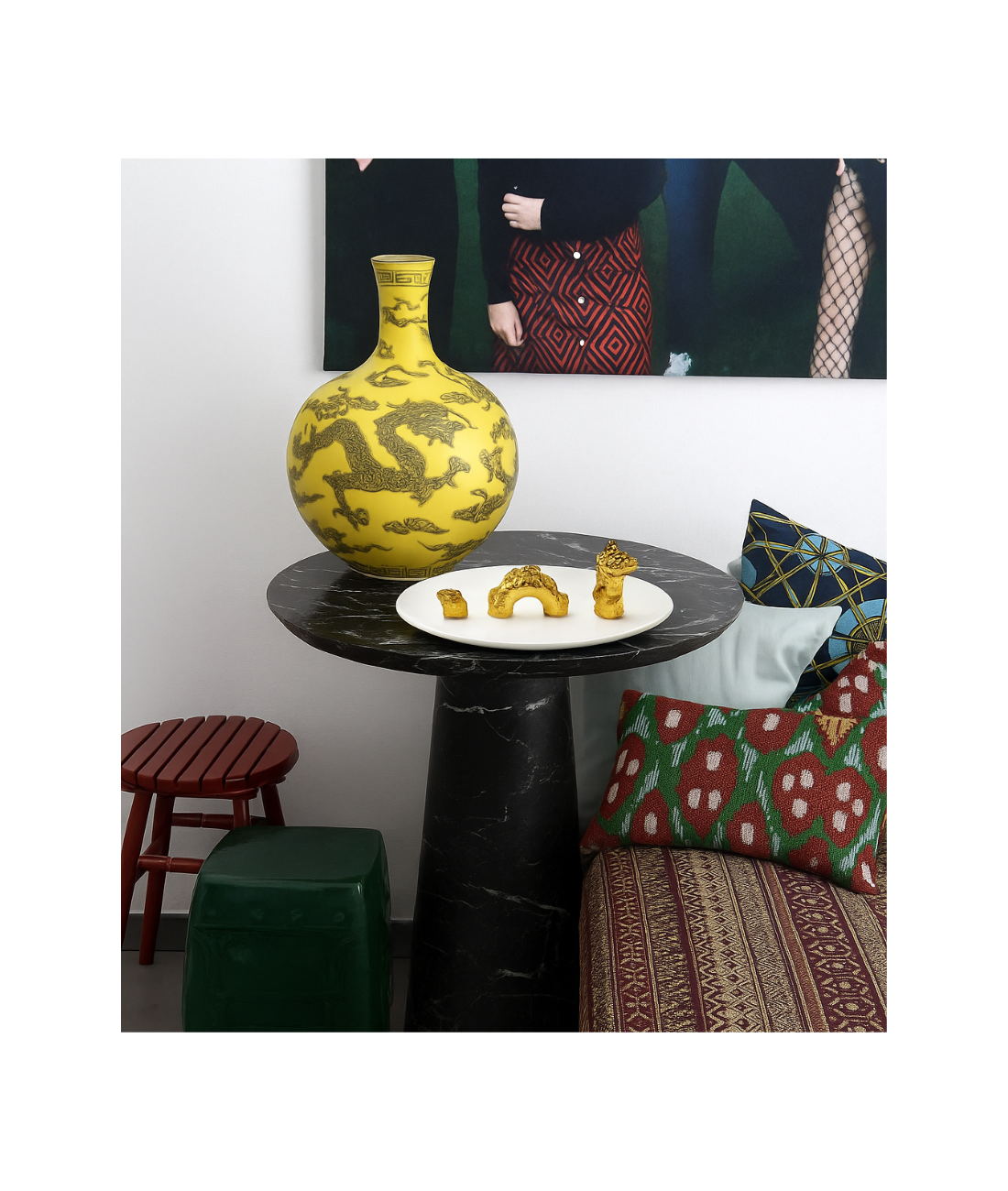 Decorative plate DRAGON gold