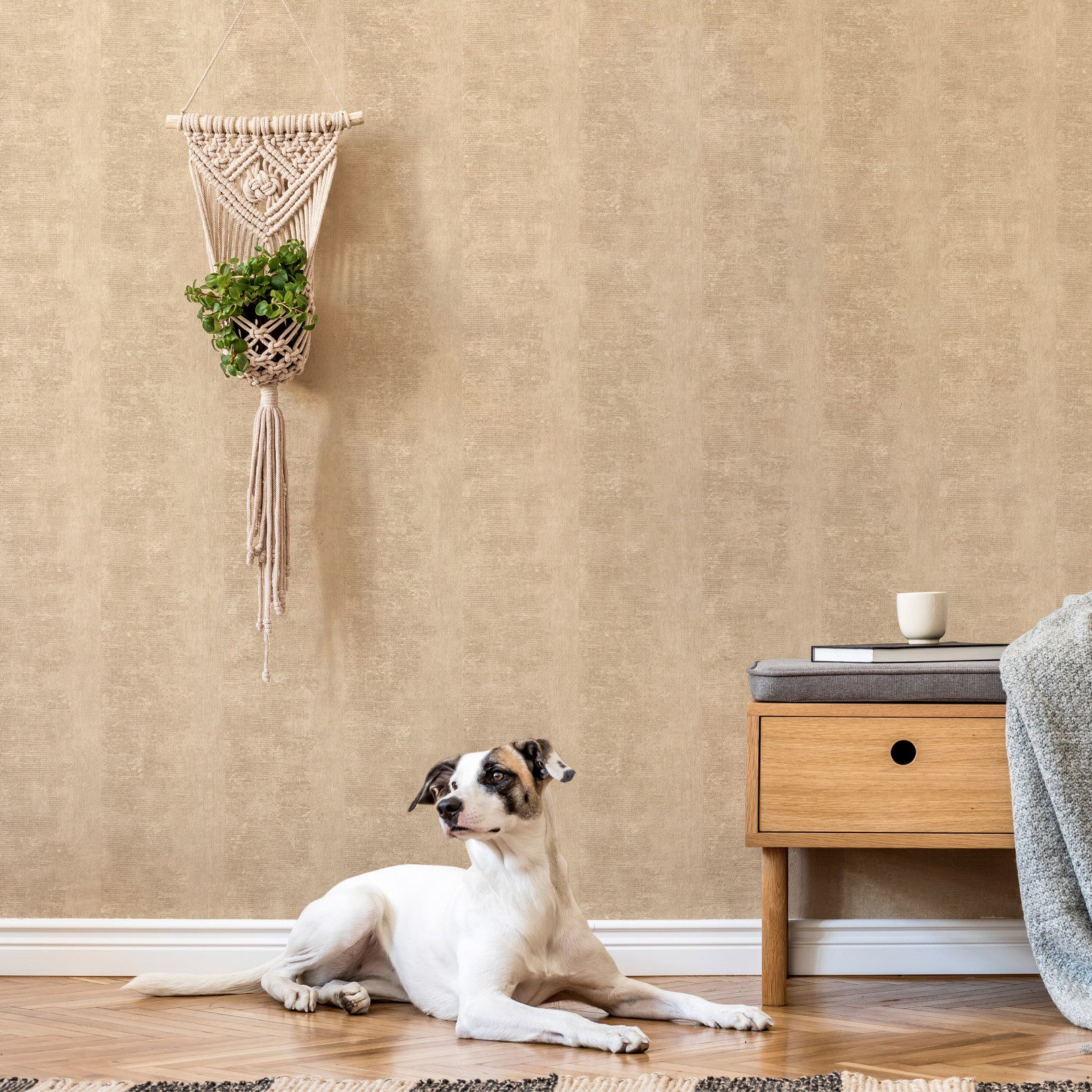 Tapeta štrukturálna s efektom patiny ZUMAIA - SABLE béžová